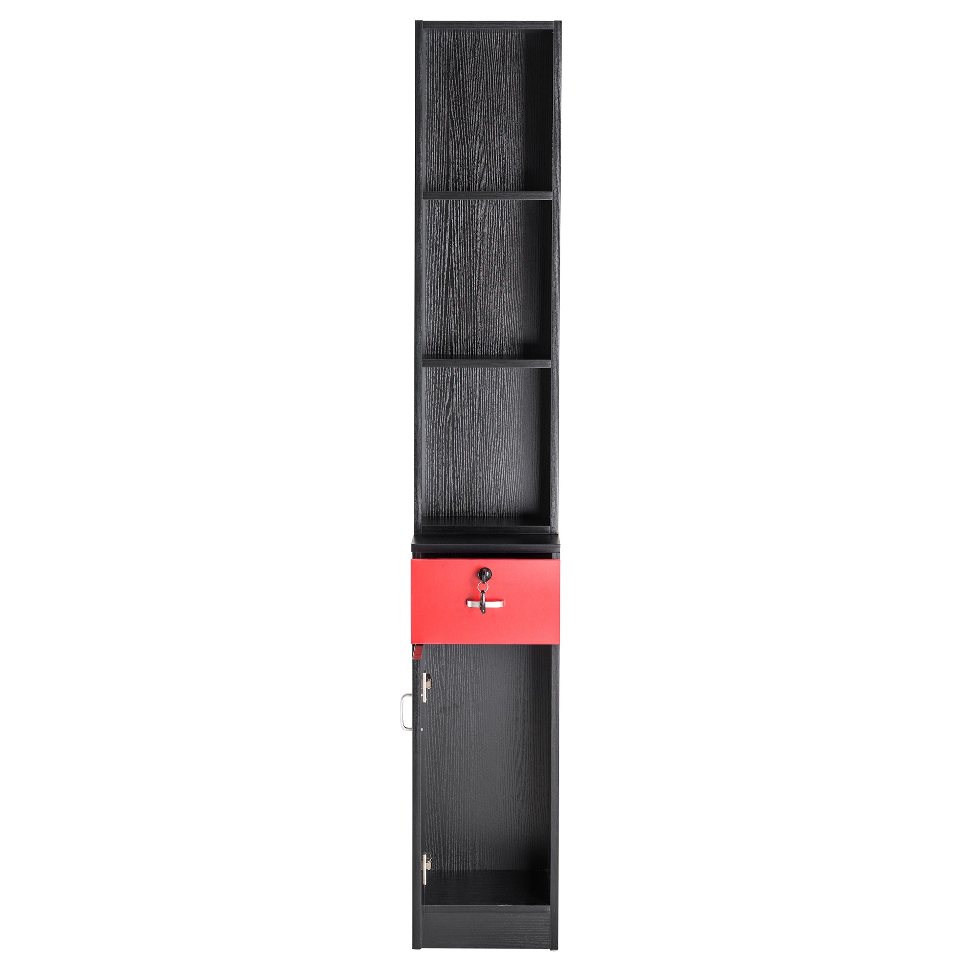 Hair Salon Wall Mount Station with Lockable Drawer and Cabinet, Barber Styling Equipment 3036-1