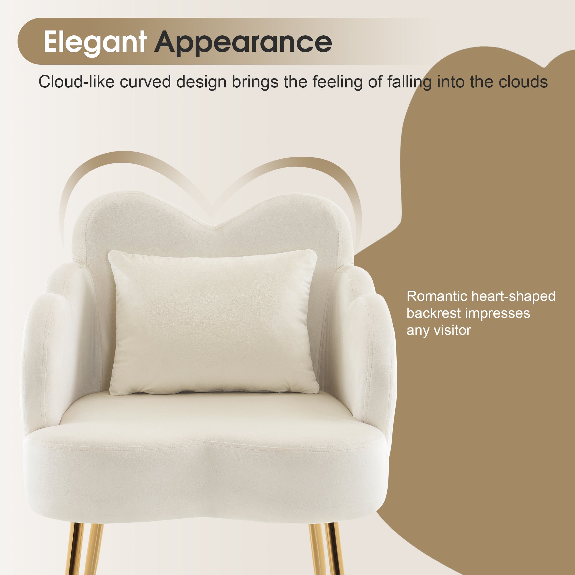 Manicure Tech Chair for Manicurist with Backrest, Modern Living Room Chair with Velvet 3522