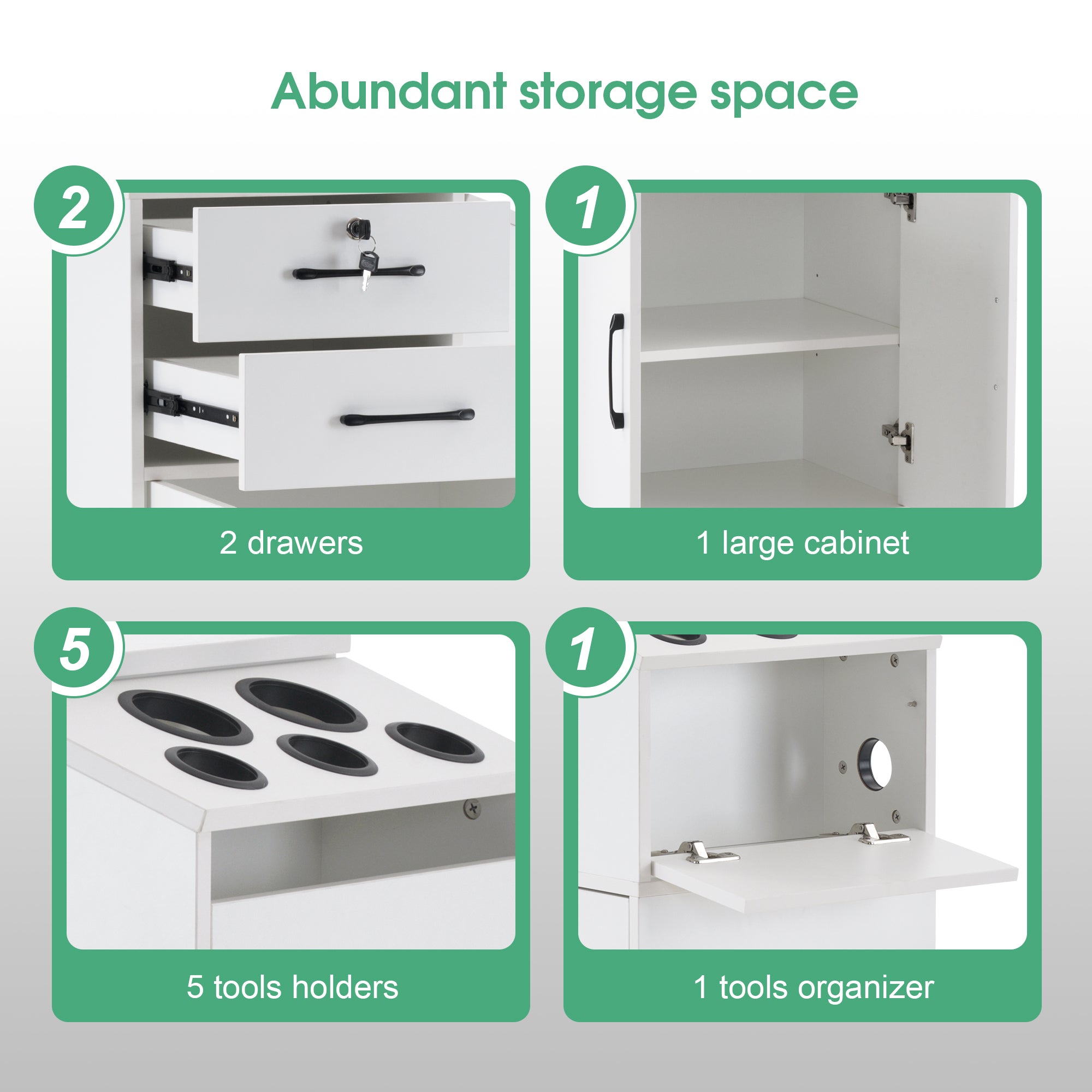 BarberPub Barber Locking Storage Station Beauty Salon Cabinet for Hair Stylist 2005