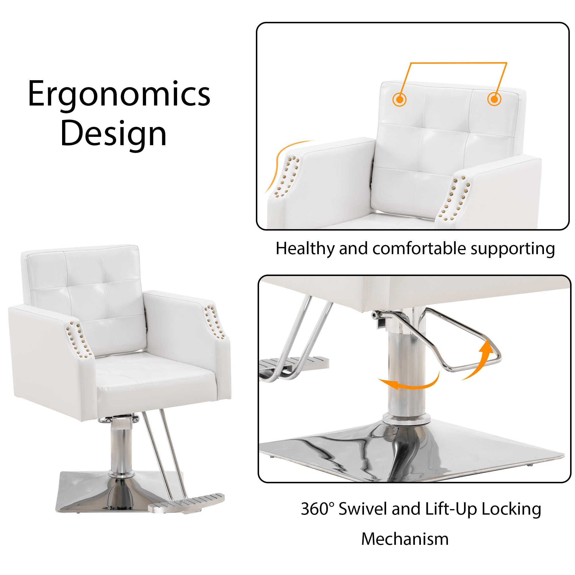 BarberPub Classic Salon Chair for Hair Stylist, Home Salon Spa Equipment 8818