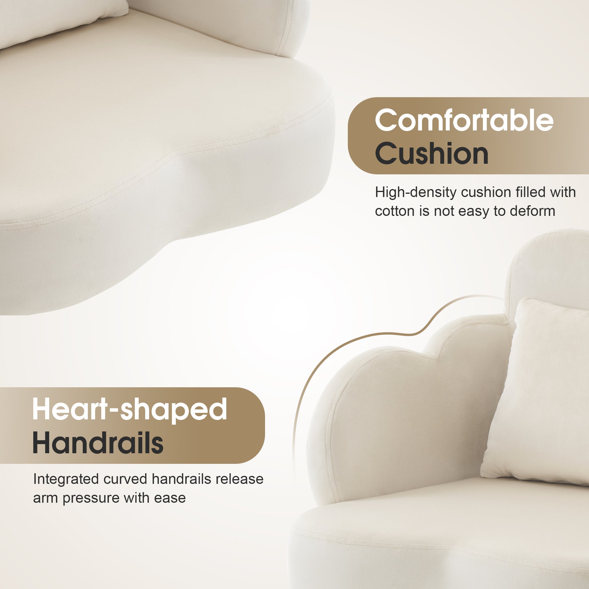 Manicure Tech Chair for Manicurist with Backrest, Modern Living Room Chair with Velvet 3522