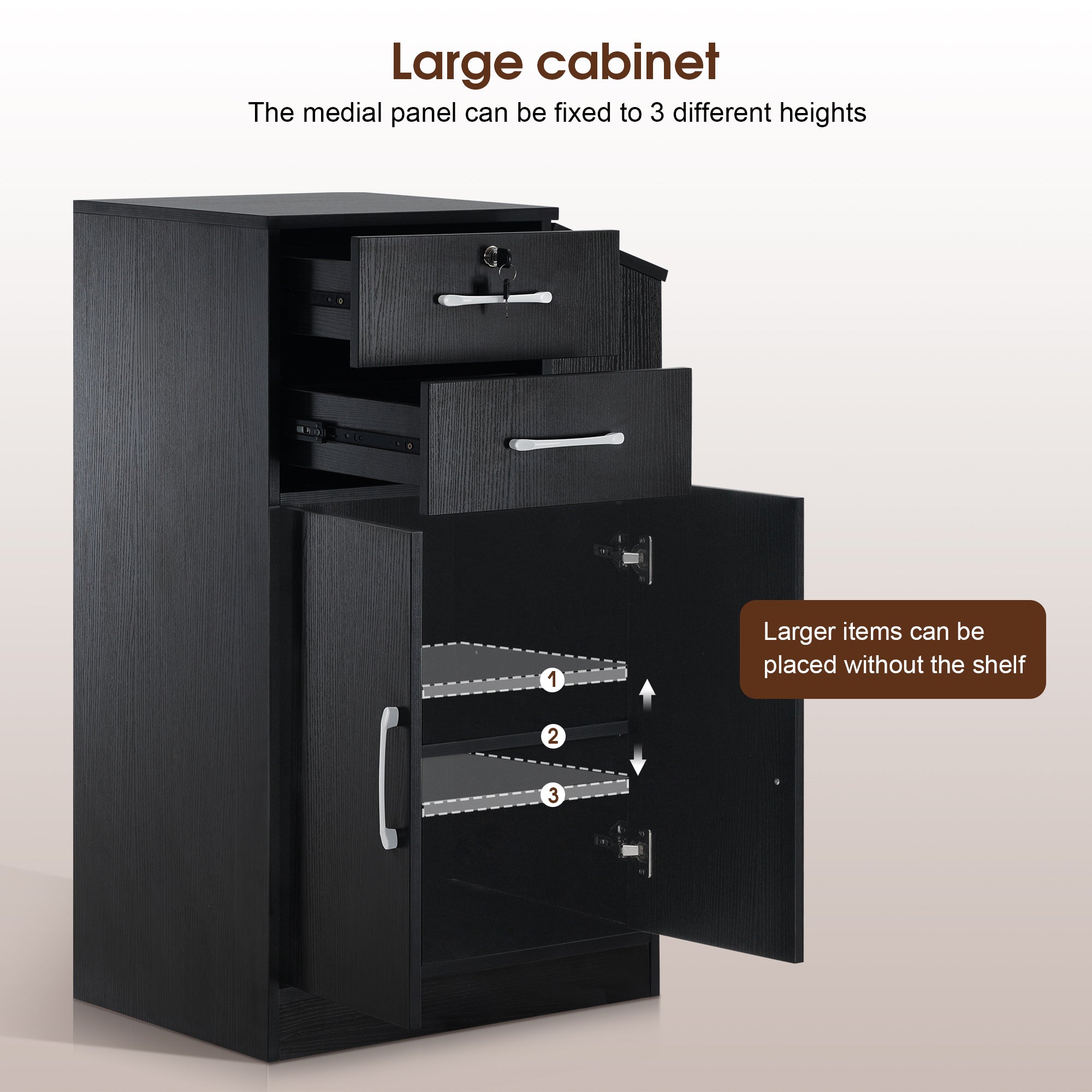 BarberPub Barber Locking Storage Station Beauty Salon Cabinet for Hair Stylist 2005