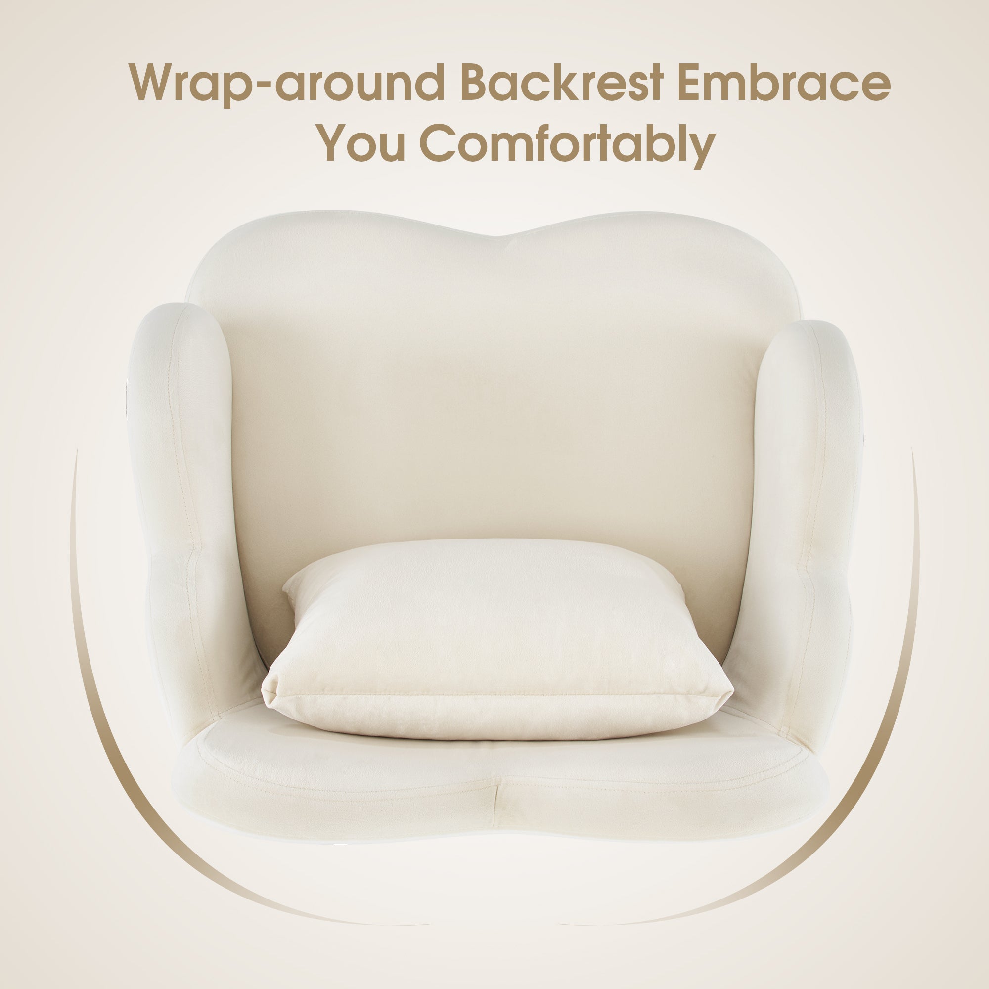 Manicure Tech Chair for Manicurist with Backrest, Modern Living Room Chair with Velvet 3522