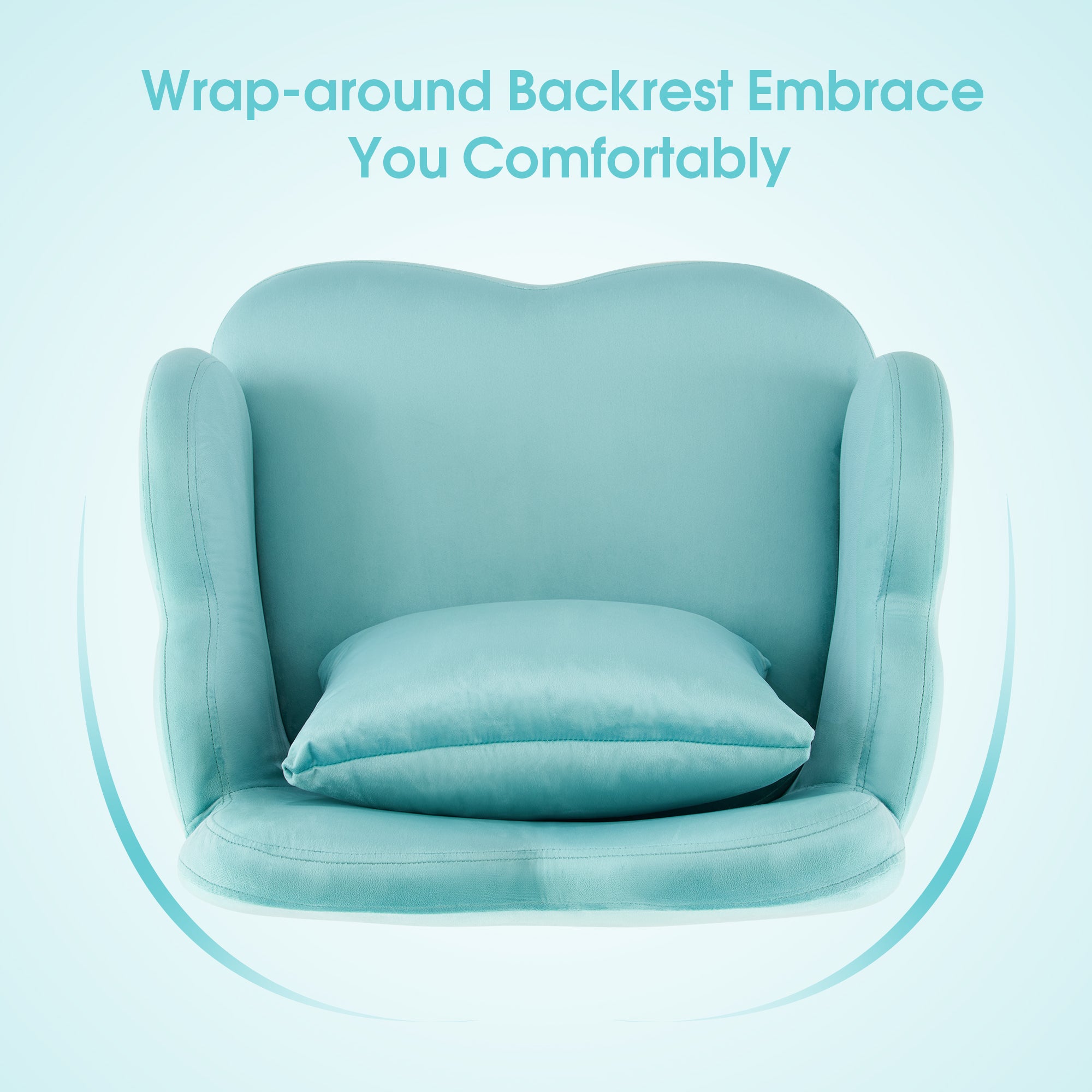 Manicure Tech Chair for Manicurist with Backrest, Modern Living Room Chair with Velvet 3522