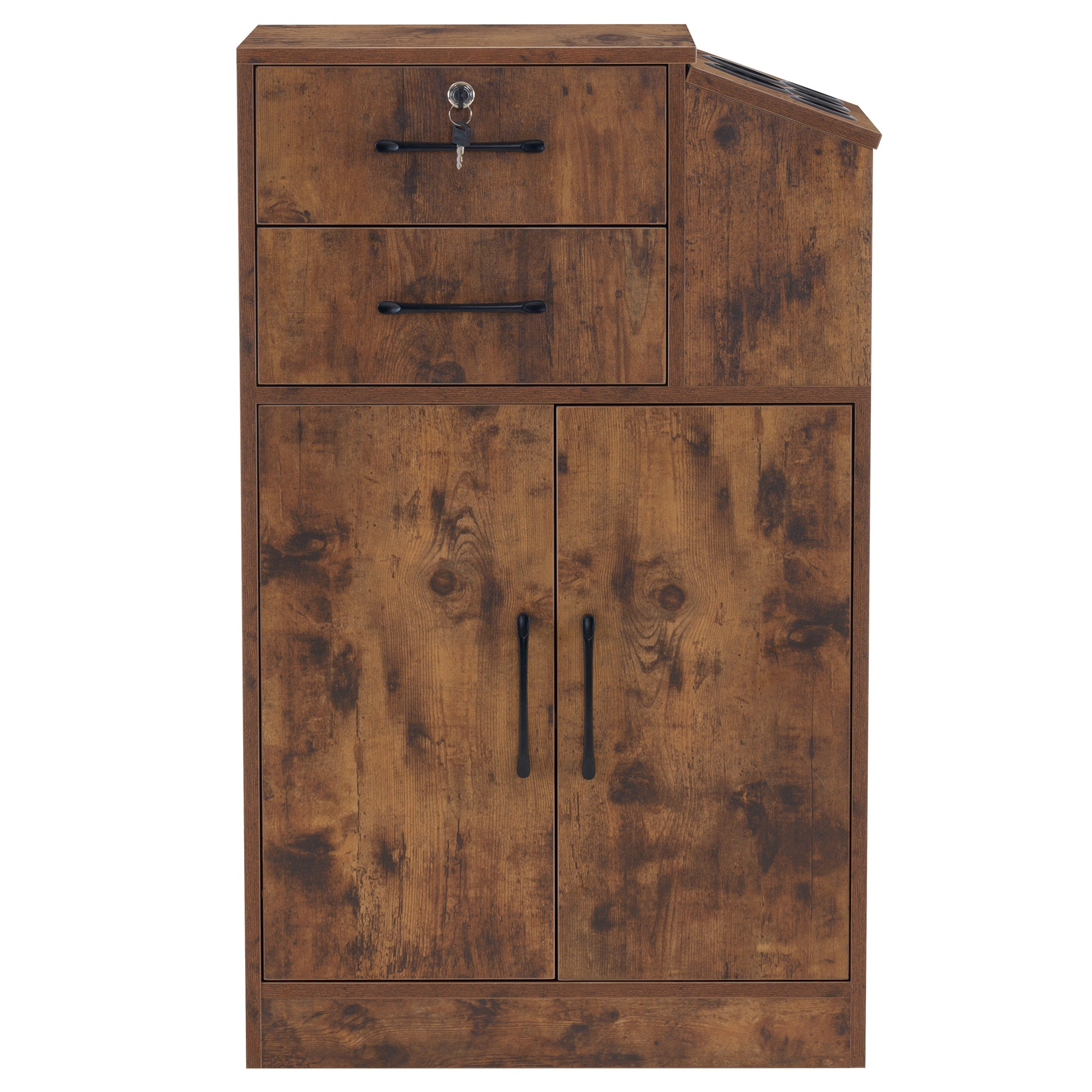 BarberPub Barber Locking Storage Station Beauty Salon Cabinet for Hair Stylist 2005