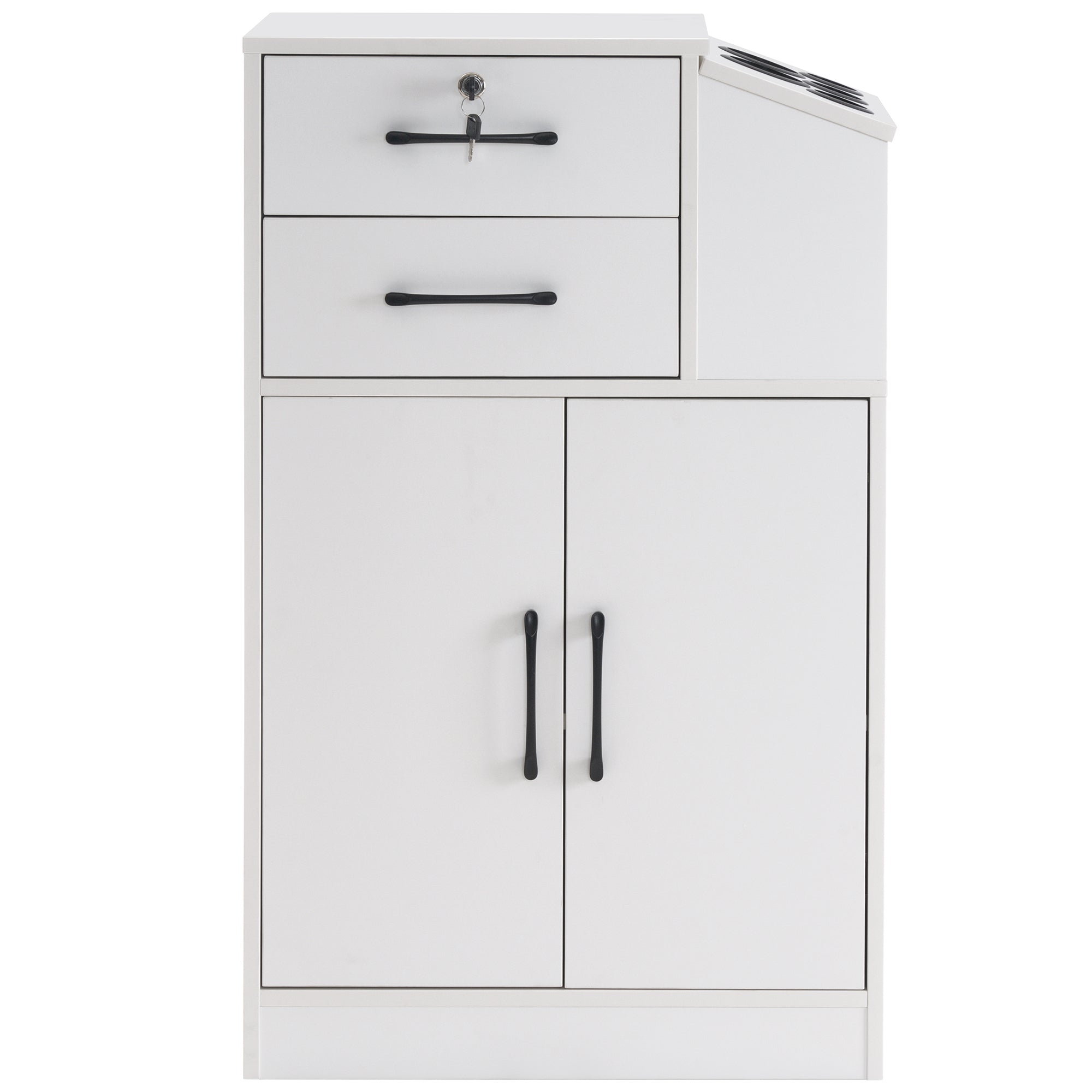 BarberPub Barber Locking Storage Station Beauty Salon Cabinet for Hair Stylist 2005