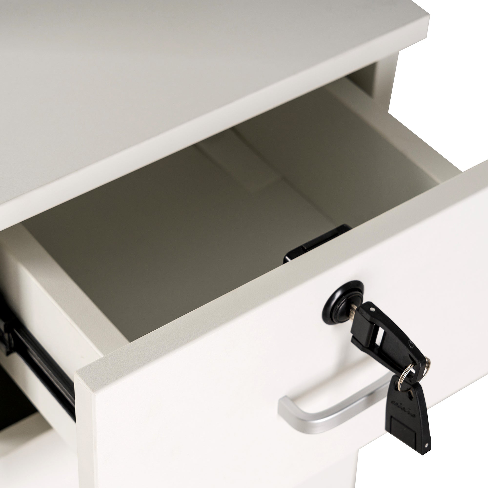 Hair Salon Wall Mount Station with Lockable Drawer and Cabinet, Barber Styling Equipment 3036-1