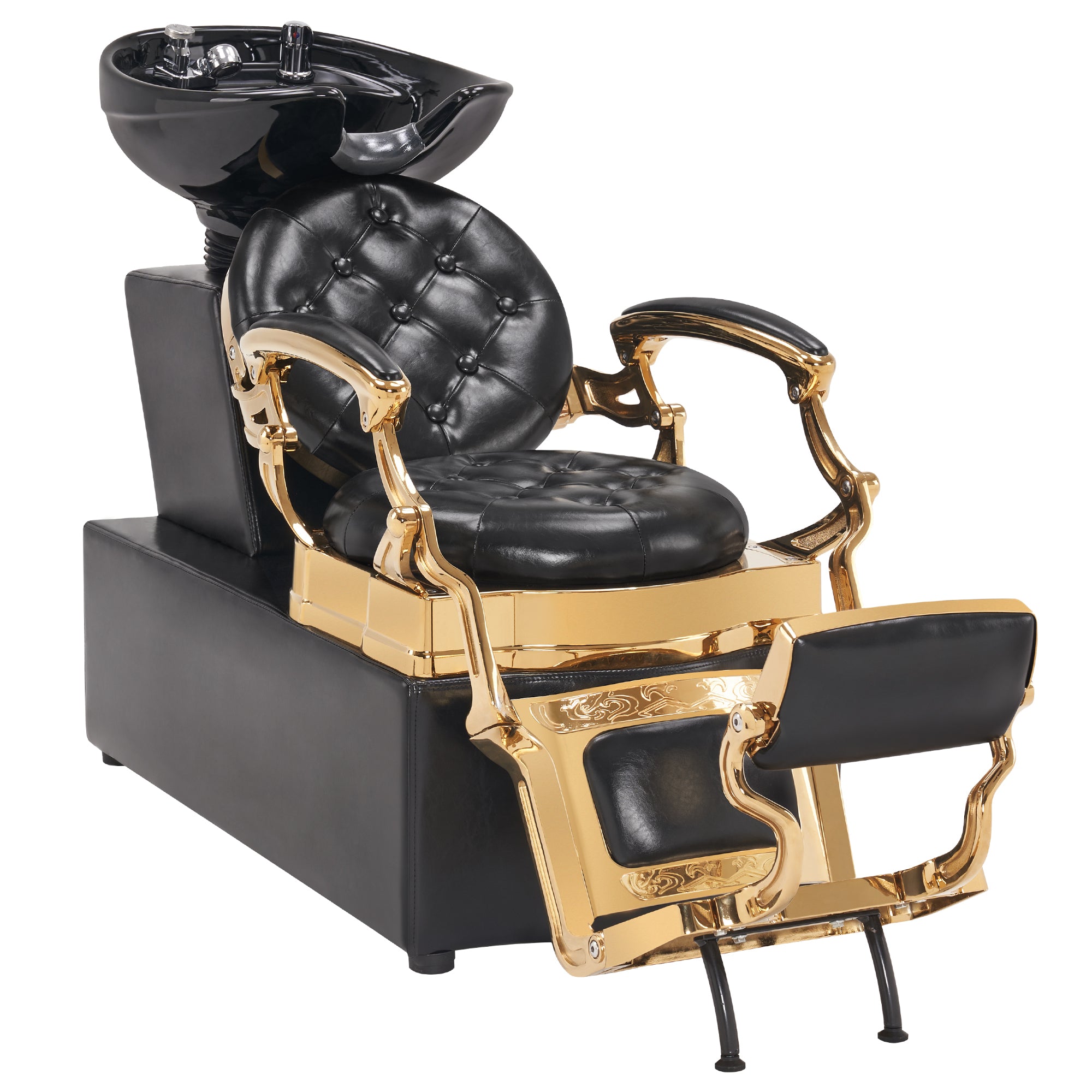 BarberPub Vintage Shampoo Station Chair, Backwash Ceramic Bowl Sink Station 9010