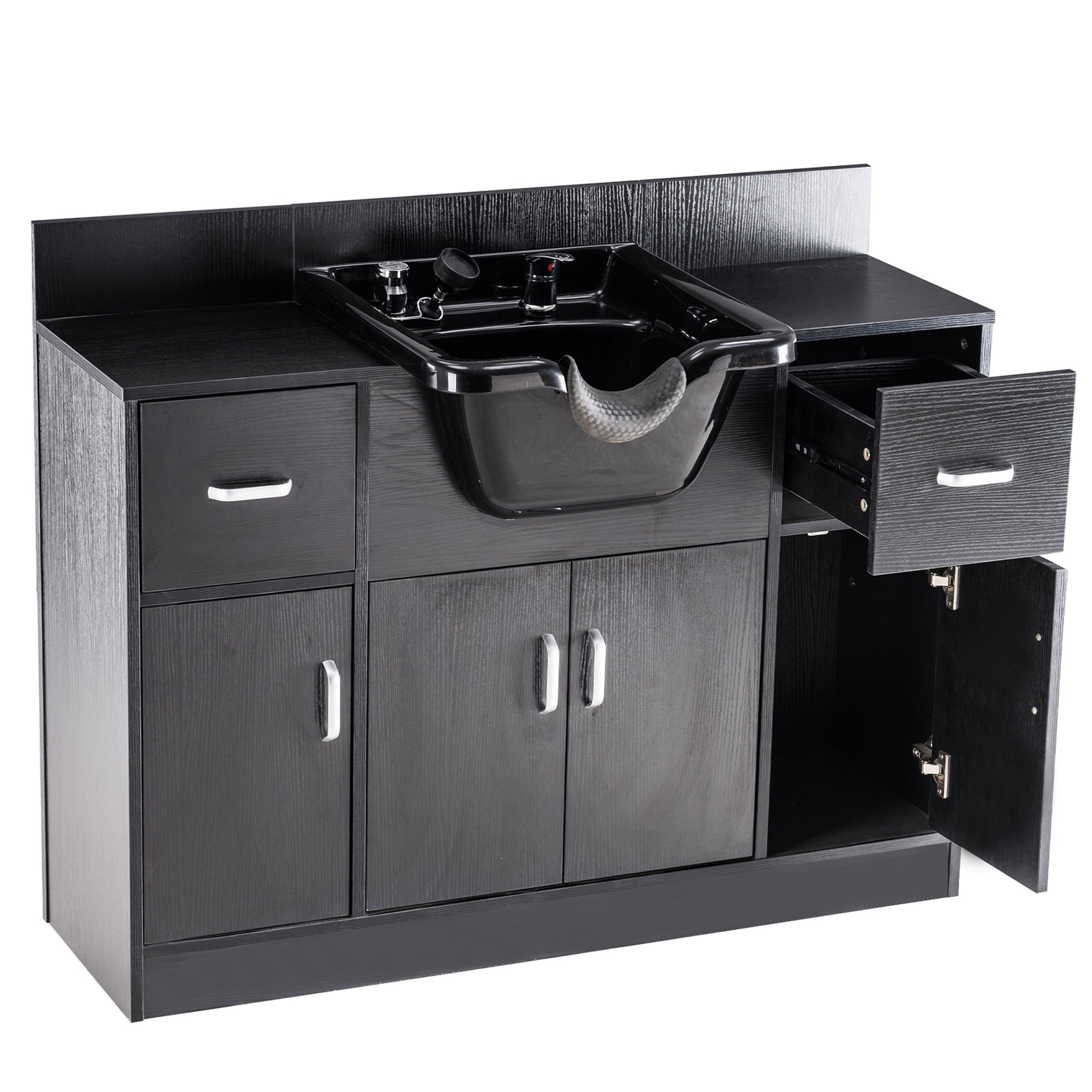 Barber Shampoo Storage Station for Hair Stylist, Salon Beauty Equipment with Backwash Sink 7139