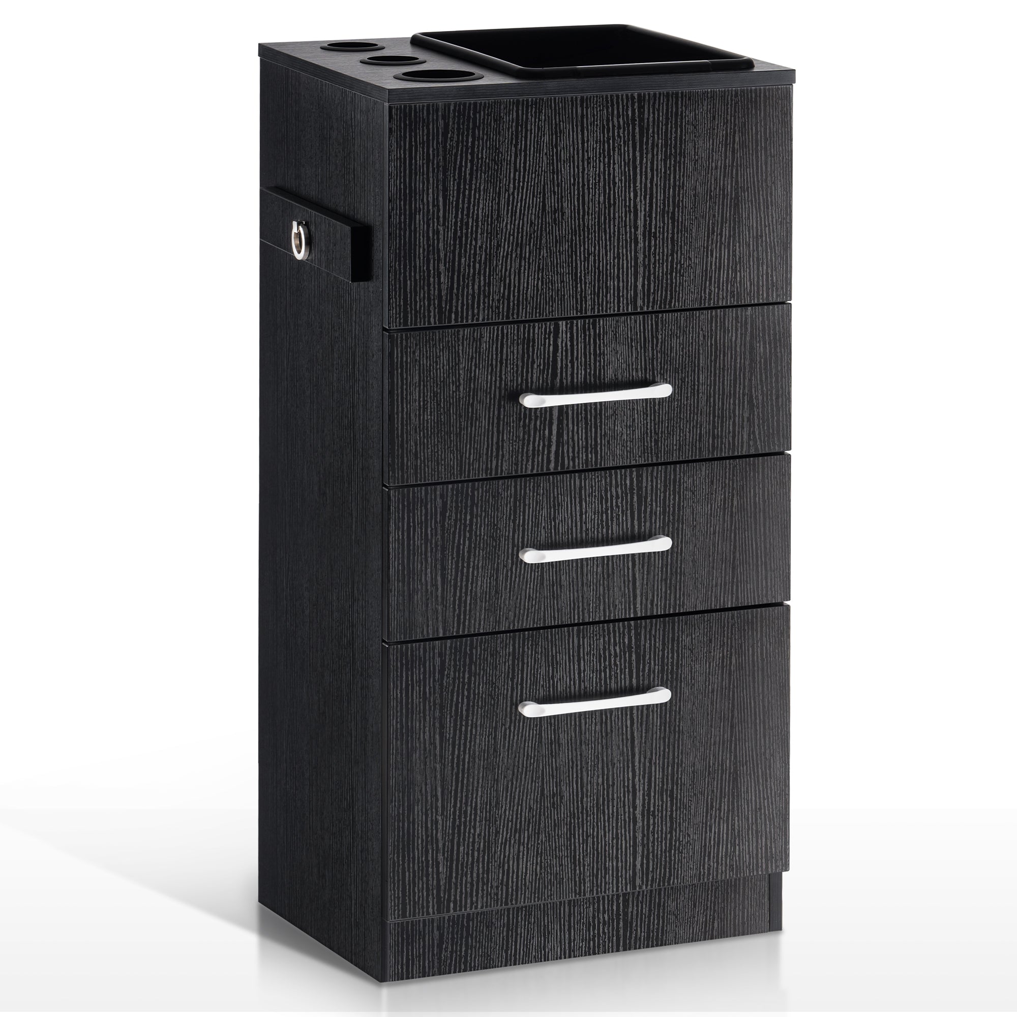 Utility Barber Station with Hair Dryer Holders, Salon Styling Cabinet for Storage 2035