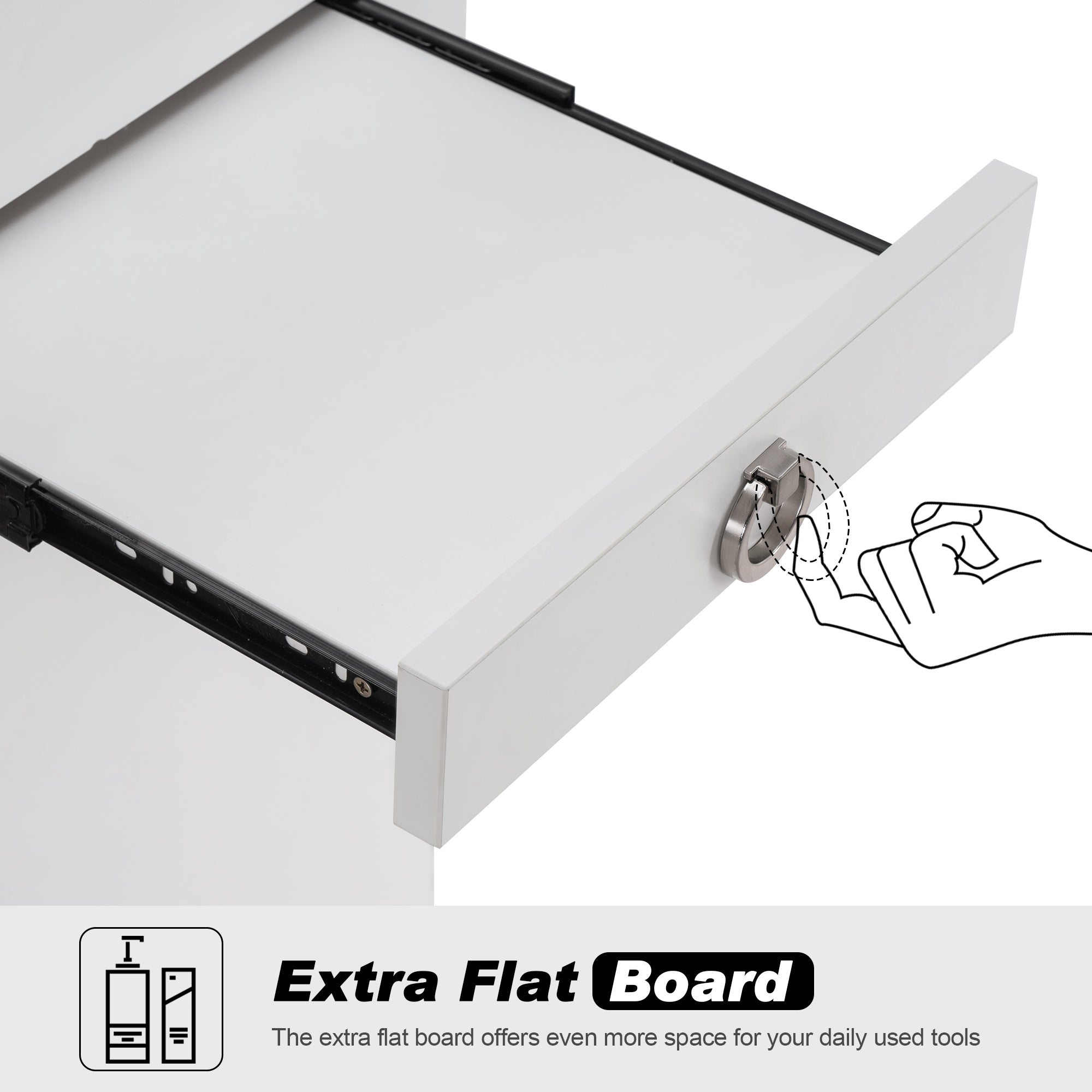 Utility Barber Station with Hair Dryer Holders, Salon Styling Cabinet for Storage 2035