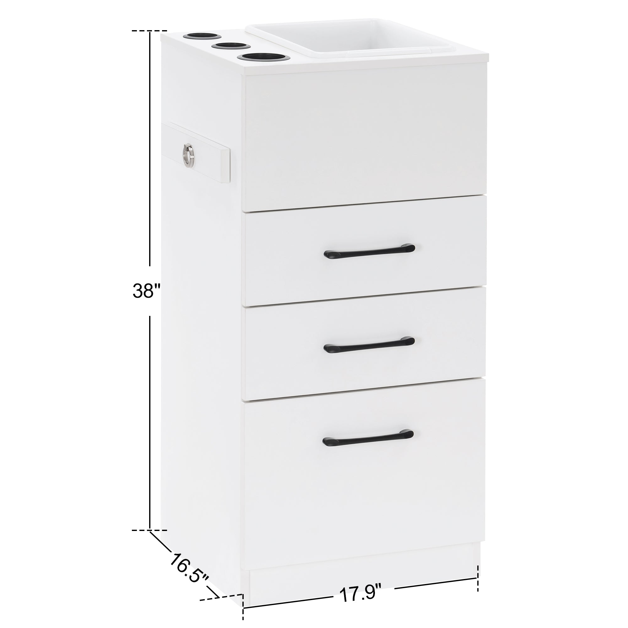 Utility Barber Station with Hair Dryer Holders, Salon Styling Cabinet for Storage 2035