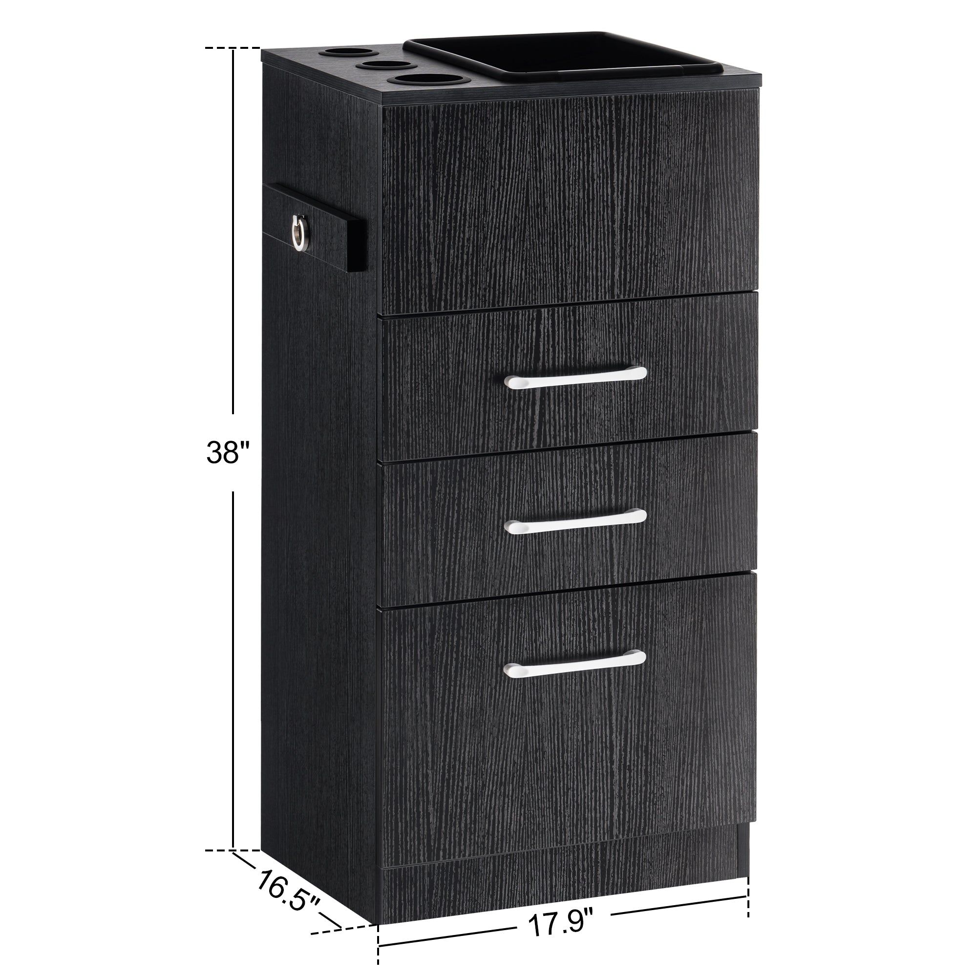 Utility Barber Station with Hair Dryer Holders, Salon Styling Cabinet for Storage 2035
