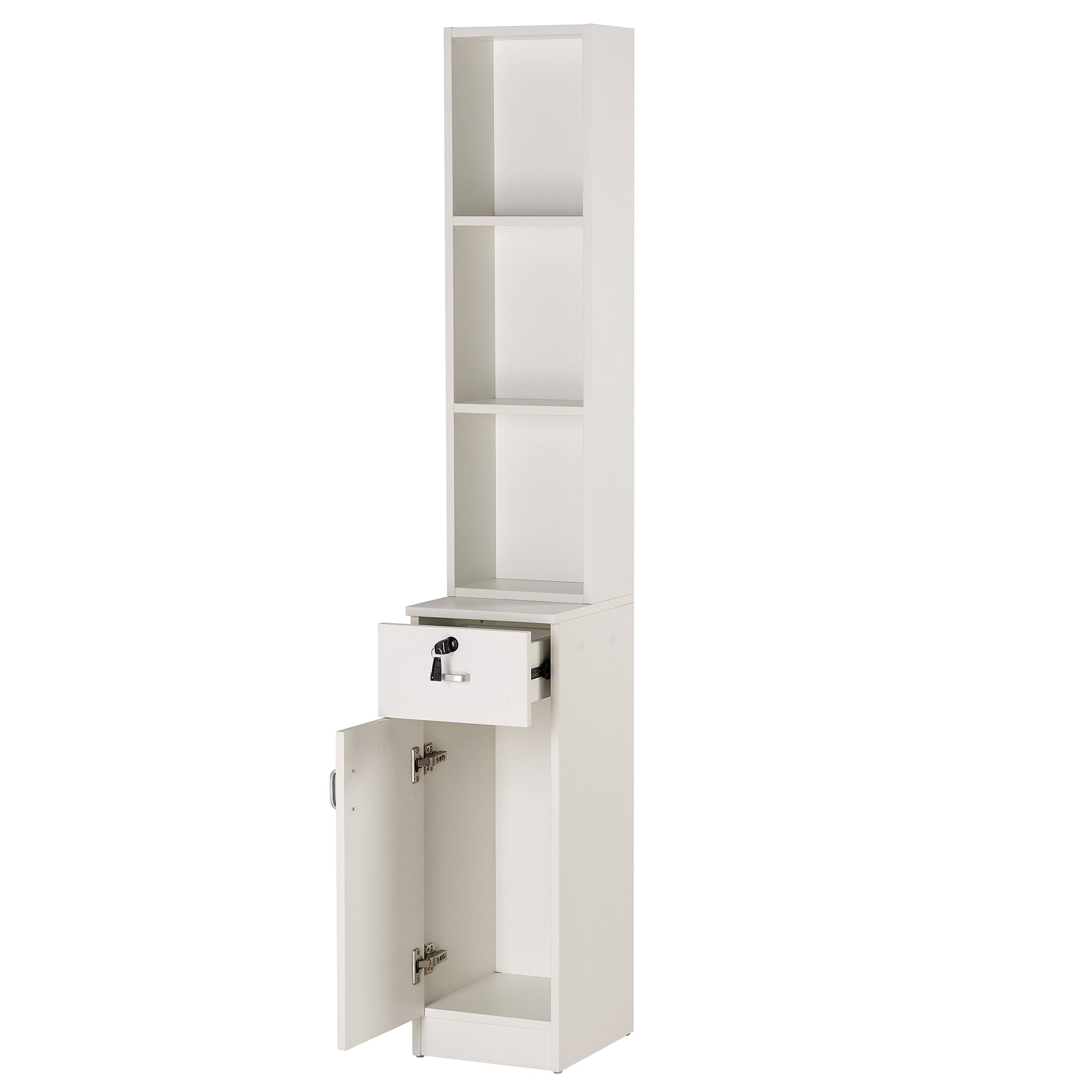 Hair Salon Wall Mount Station with Lockable Drawer and Cabinet, Barber Styling Equipment 3036-1