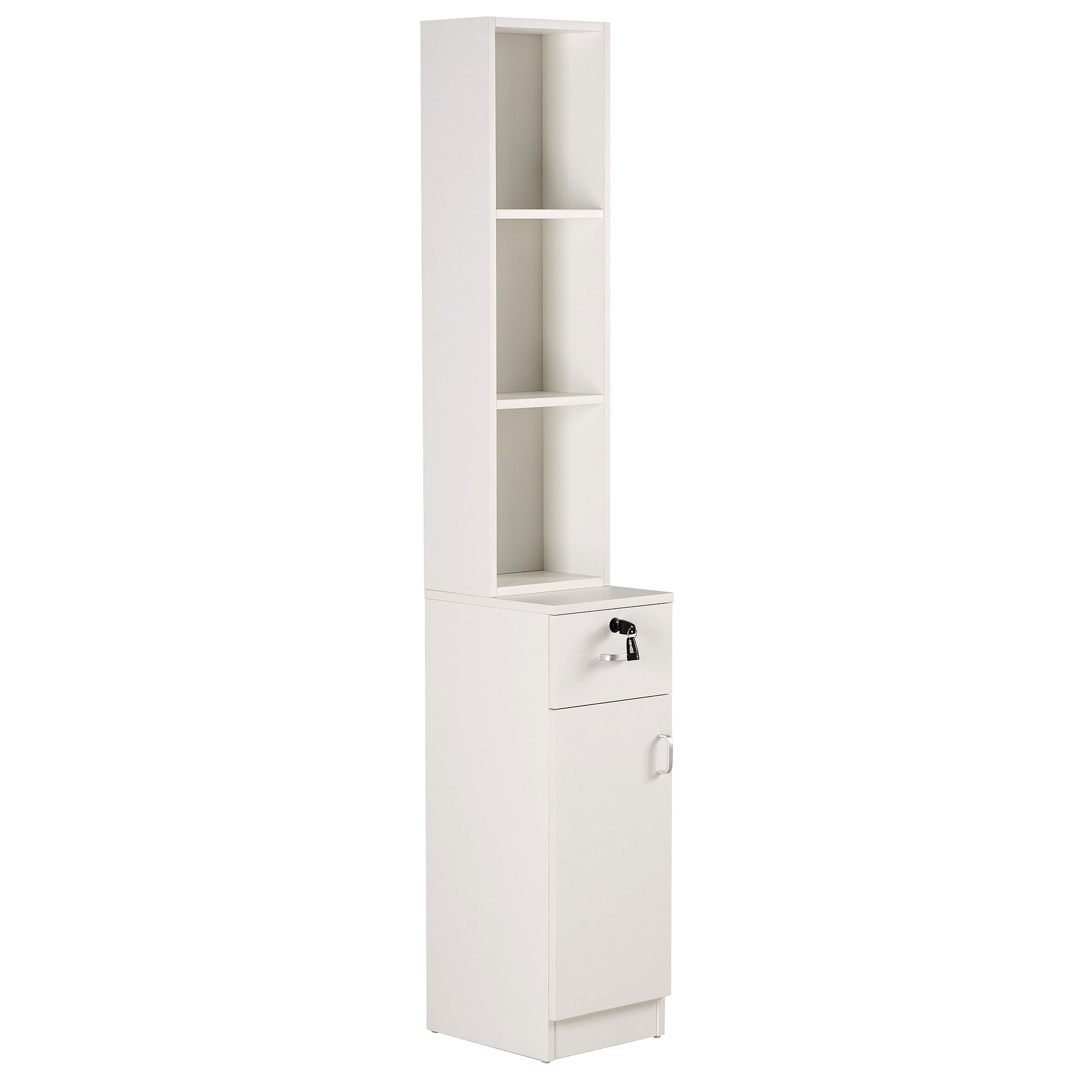 Hair Salon Wall Mount Station with Lockable Drawer and Cabinet, Barber Styling Equipment 3036-1