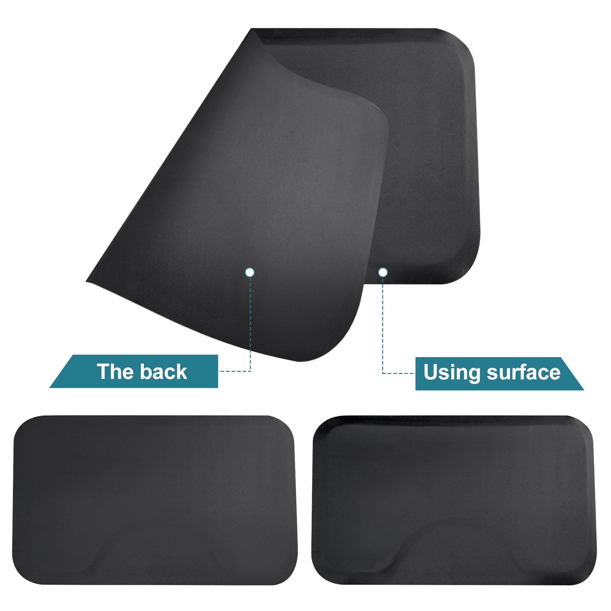 BarberPub 3'x5' Salon Barber Chair Anti-Fatigue Floor Mat Rectangle 1/2" Thick 0035
