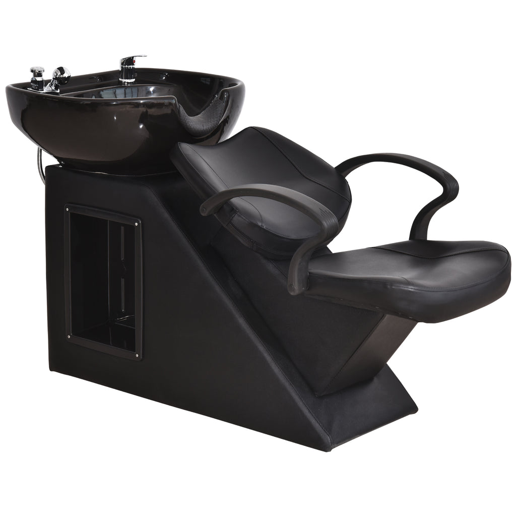 BarberPub Ceramic Bowl Shampoo Chair Backwash Sink Barber Chair