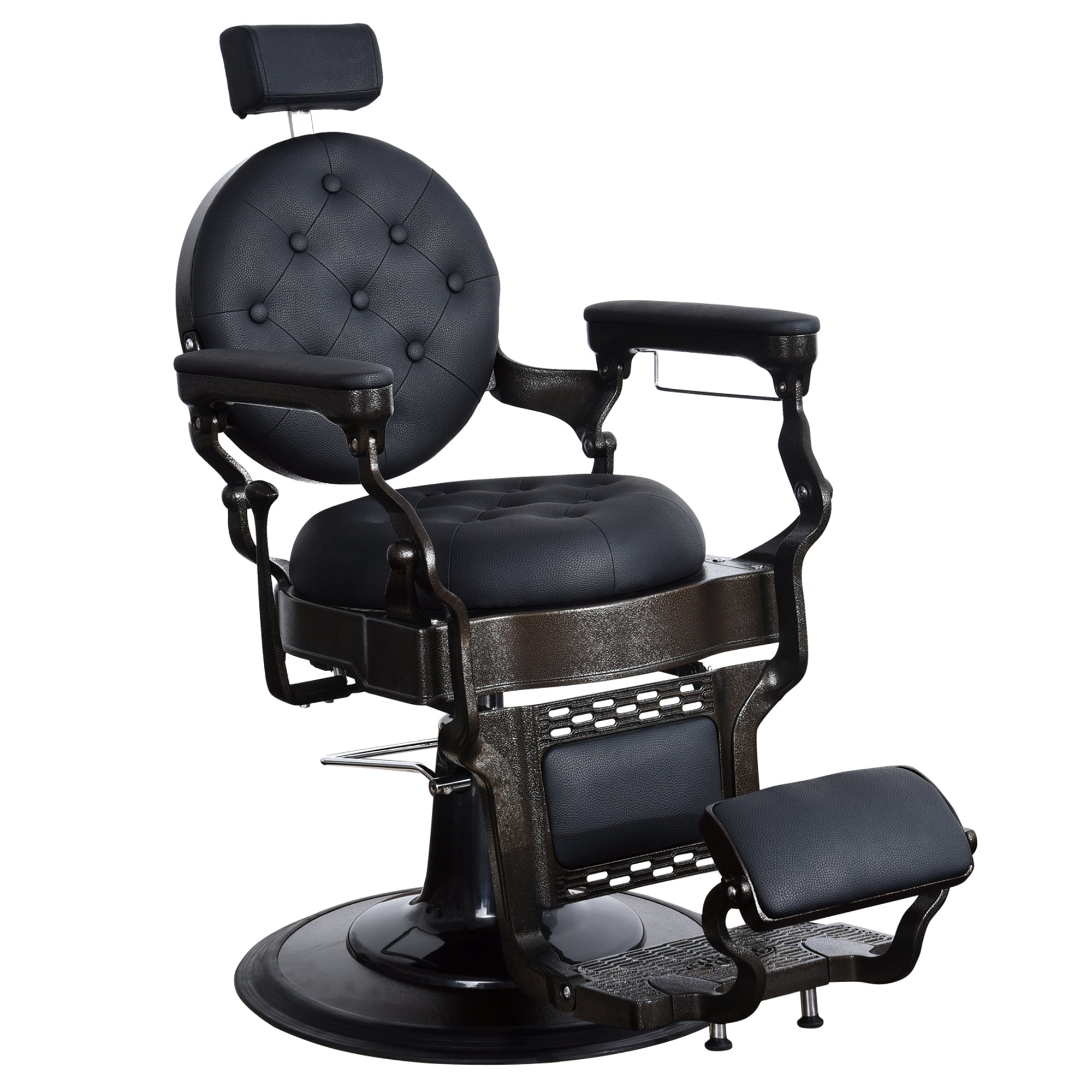 BarberPub Vintage Barber Chair, Heavy Duty Metal Frame Reclining All Purpose Chair 2947