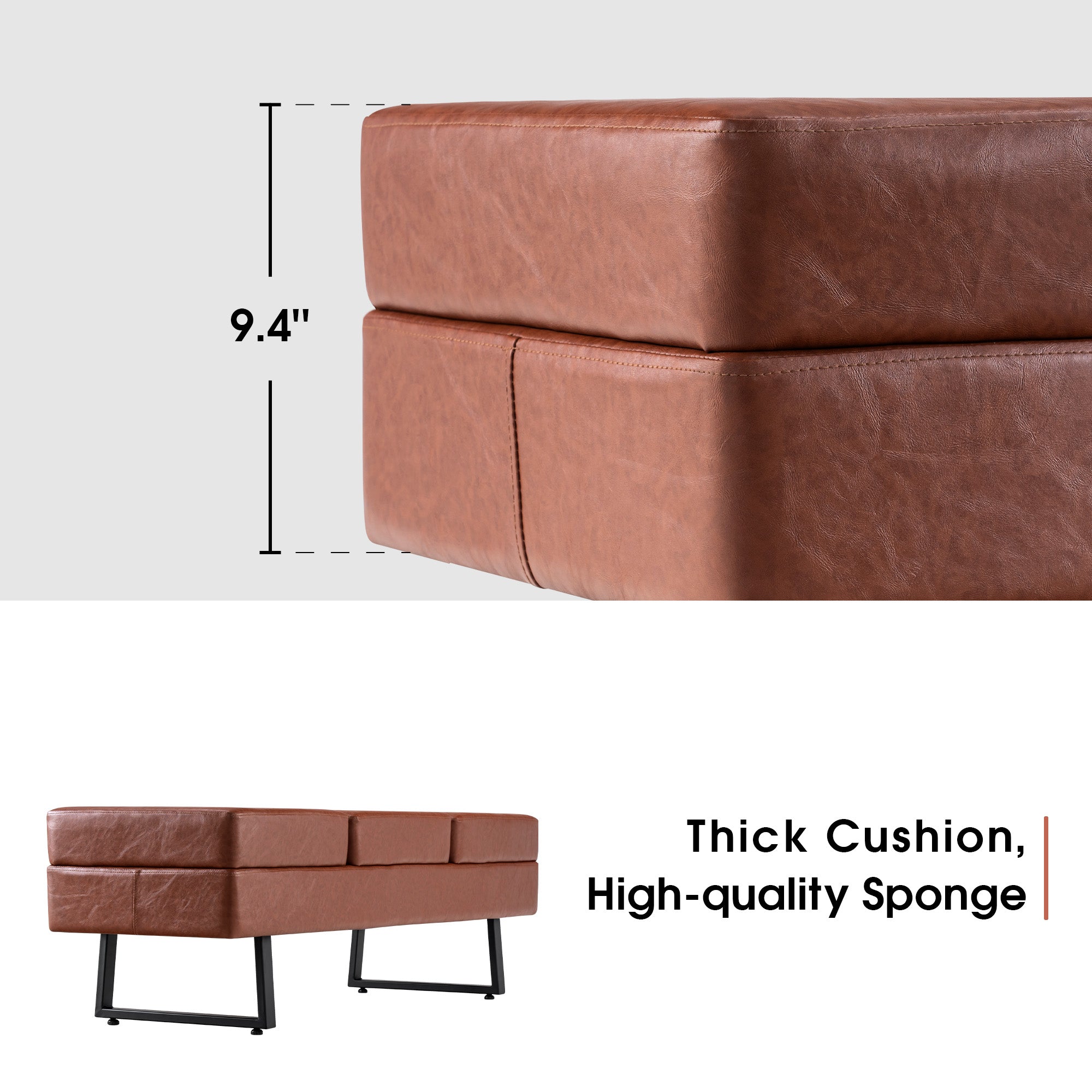 BarberPub Waiting Room Chairs Office Guest Reception Bench, Lobby Chairs Salon Furniture, Conference Room Chairs, Faux Leather 7008