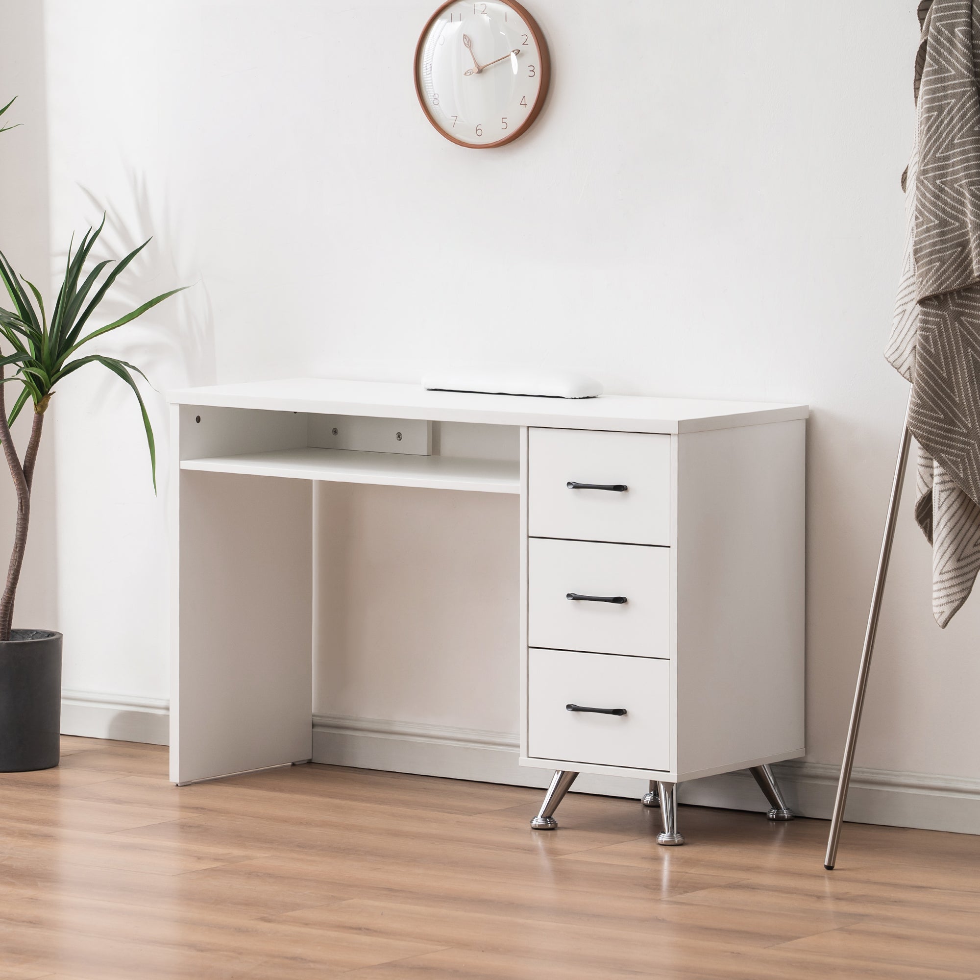 Manicure Table With Storage Drawers, Beauty Nail Art Desk with Open Space, Salon Workstation 2655