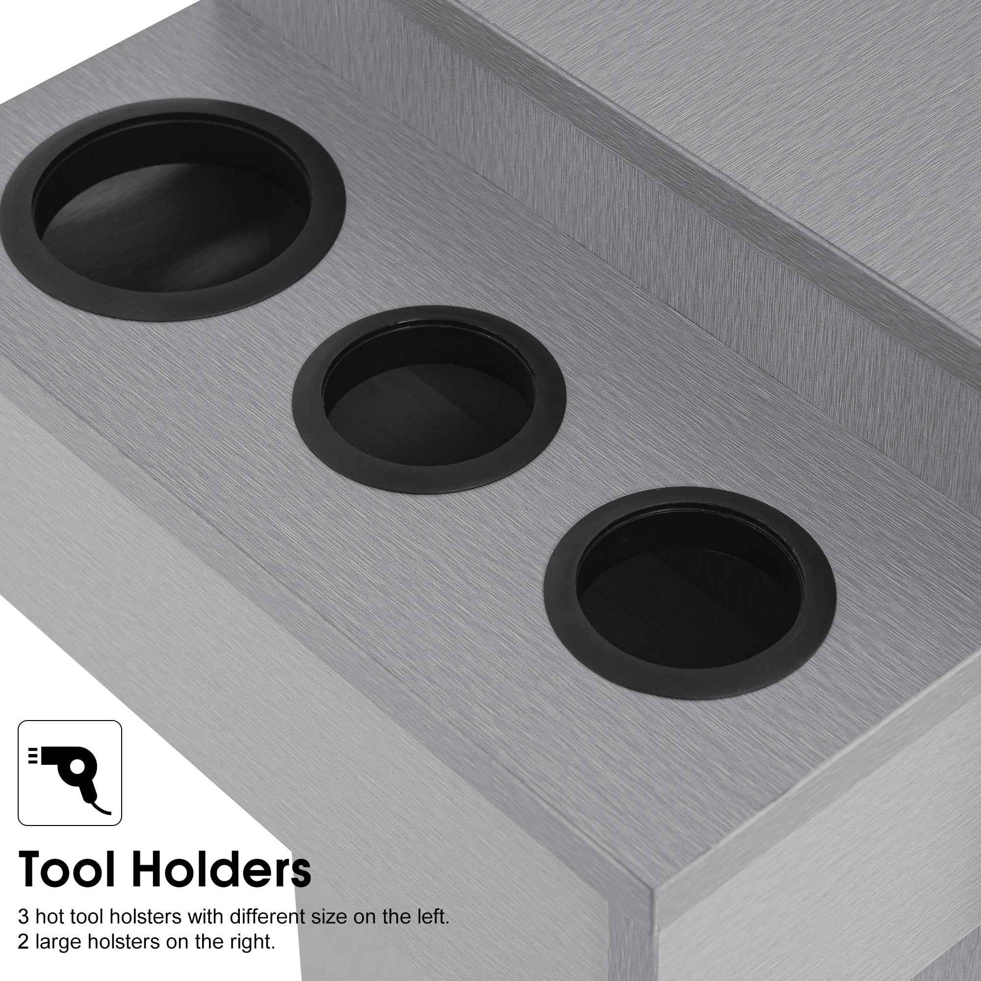 BarberPub Locking Salon Cabinet with Hair Dryer Holder Barber Stylist Station 2021