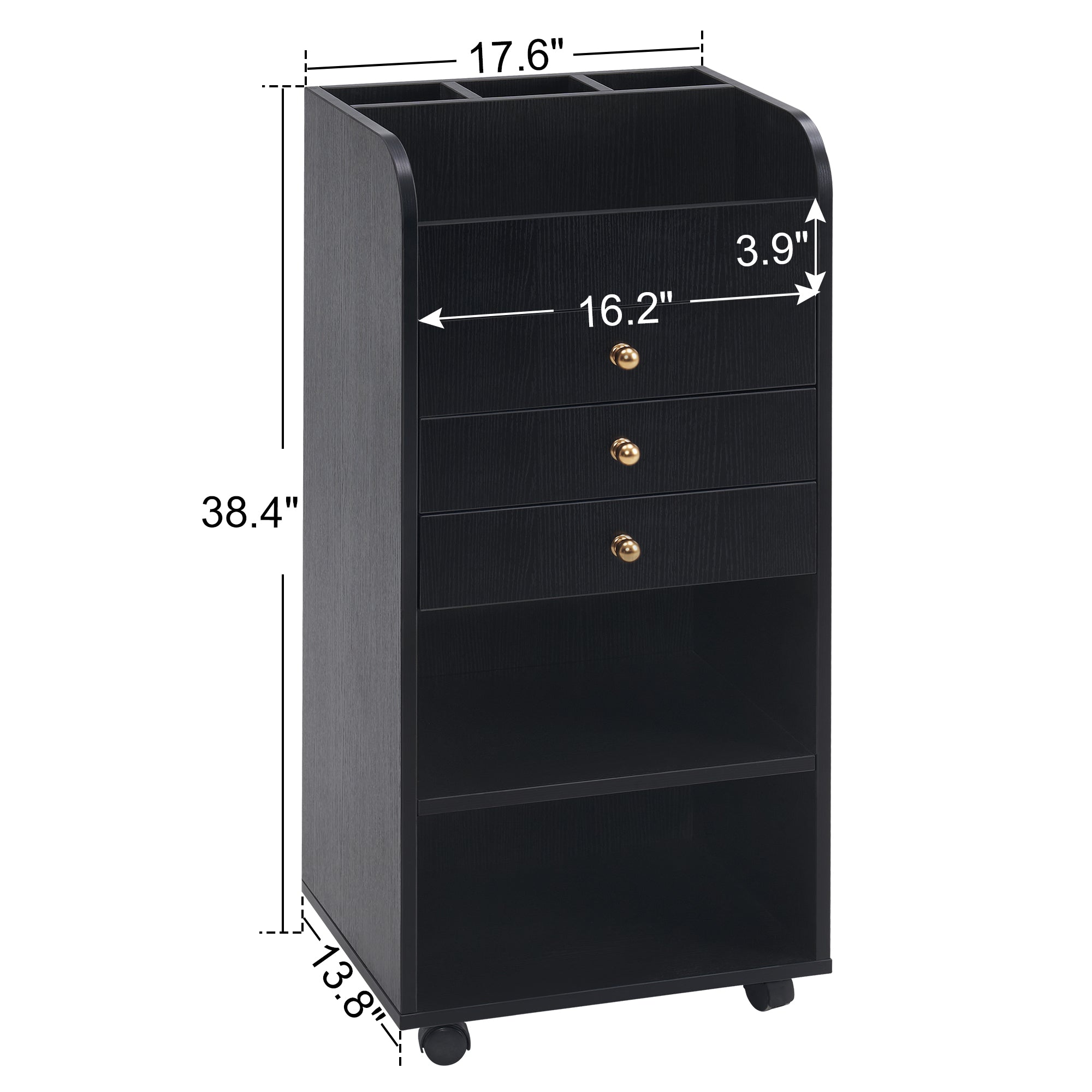 Hair Salon Cart with Wheels, Barber Rolling Trolley for Storage, Spa Stylist Station Furniture 2034