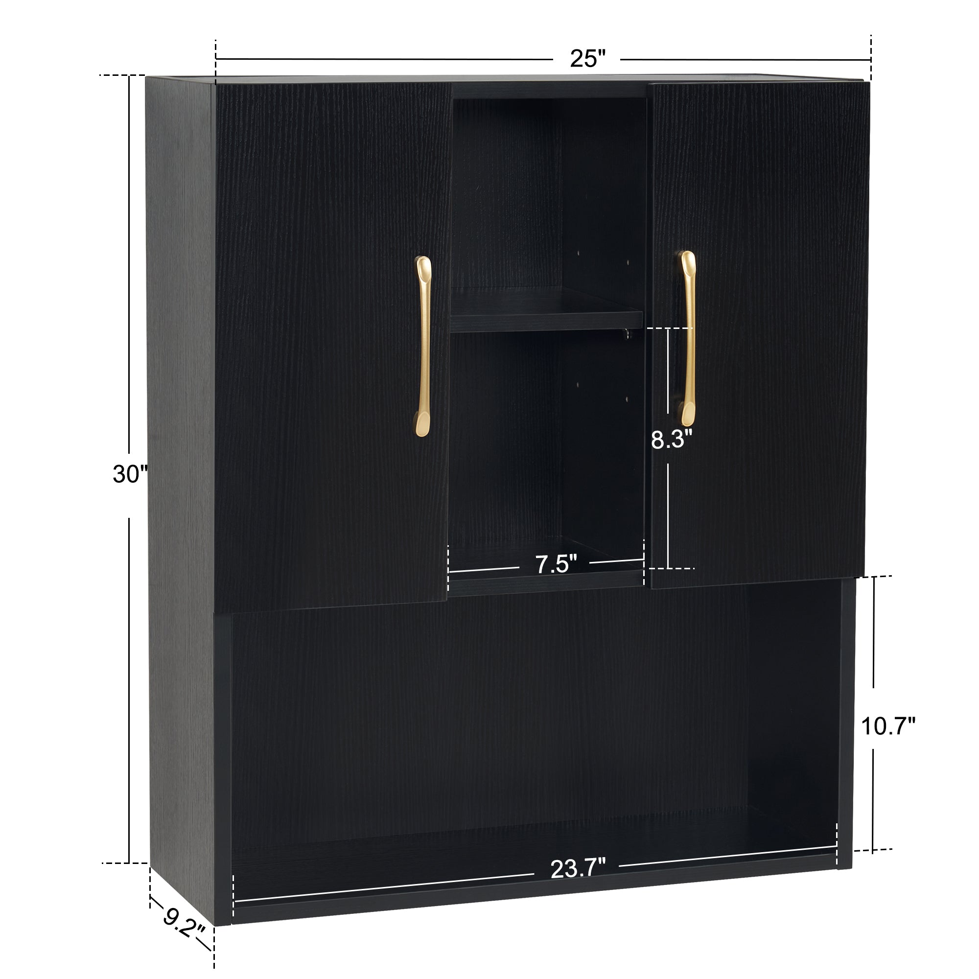 BarberPub Barber Wall Mounted Styling Cabinet Salon Brief Hanging Cabinet 2205