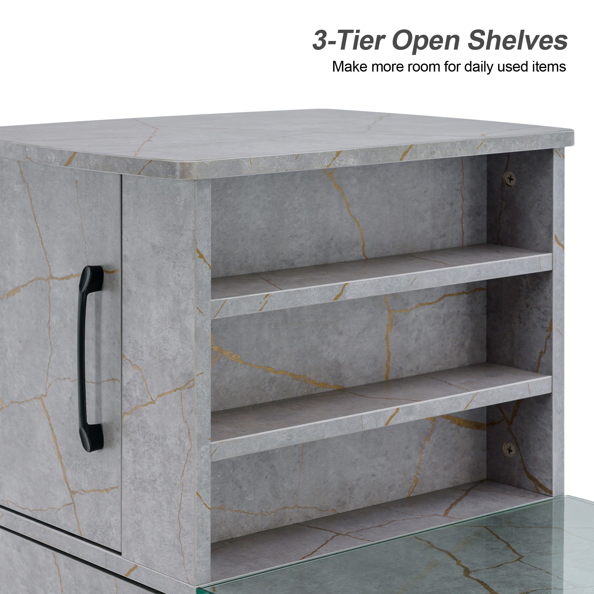 BarberPub Manicure Table, Nail Makeup Desk Salon Workstation for Storage 2611