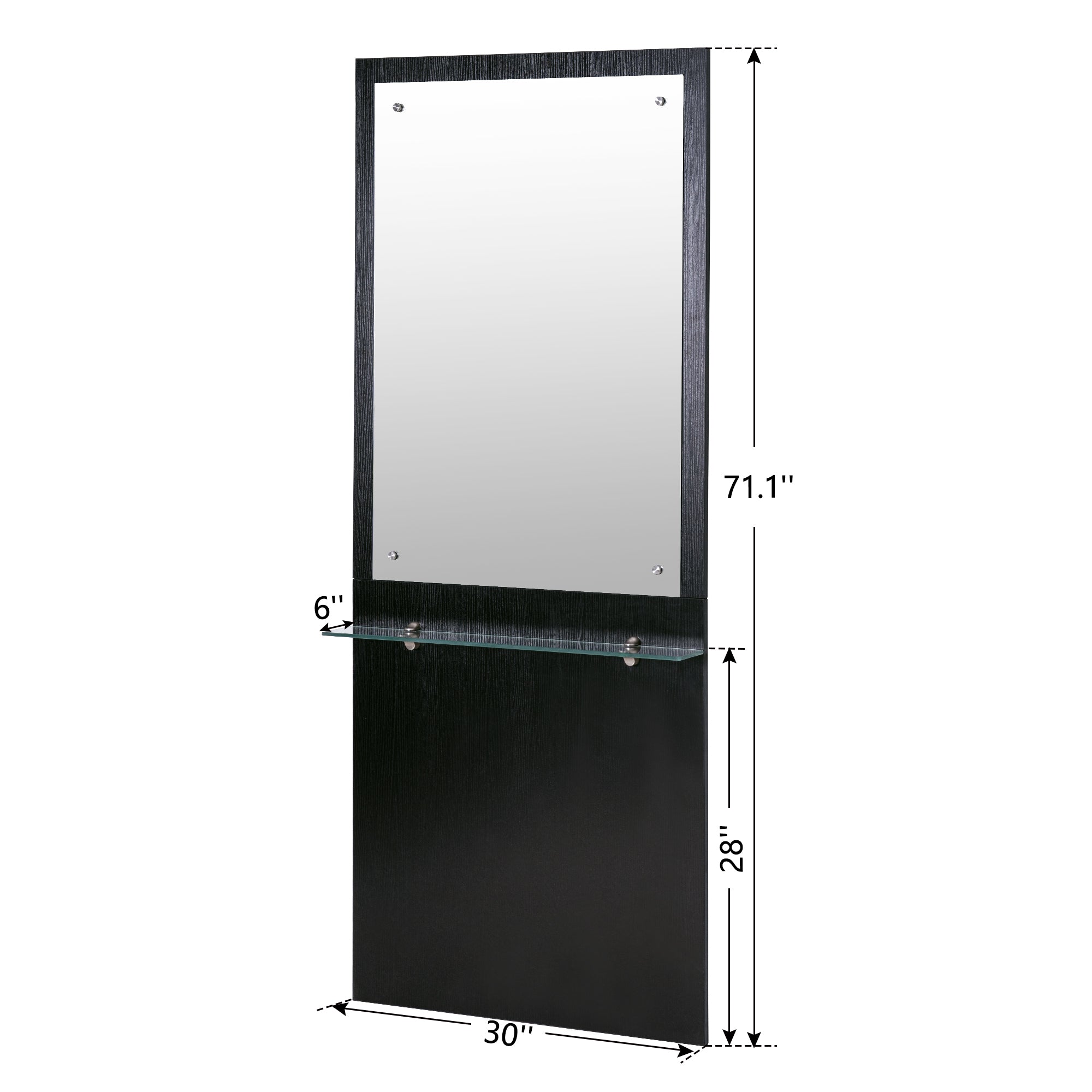 Modern Wall Mount Styling Station with Mirror, Simple Makeup Barber Station 3016