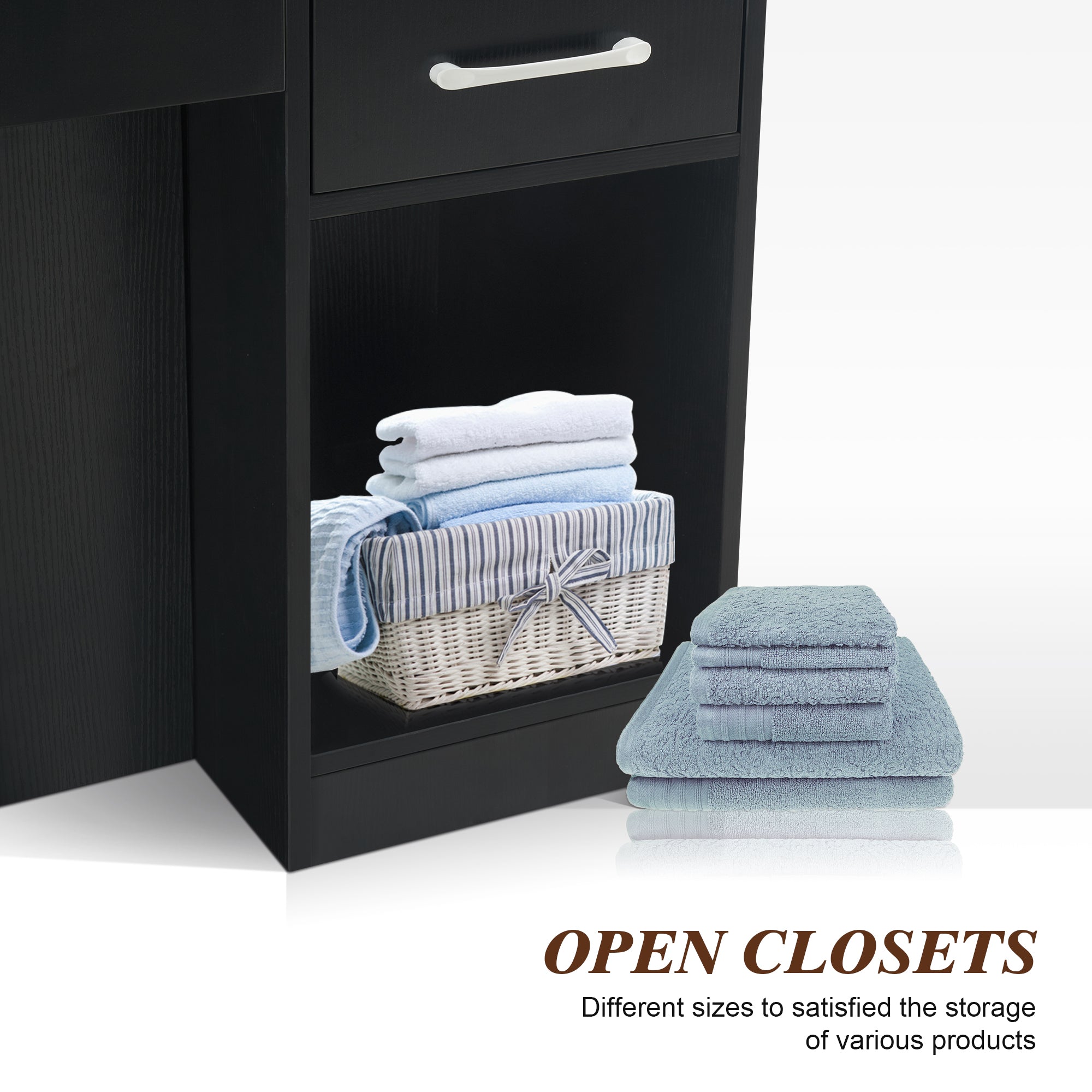 BarberPub Barber Wall Mount Station with Shampoo Bowl High-end Styling Furniture Set 3145