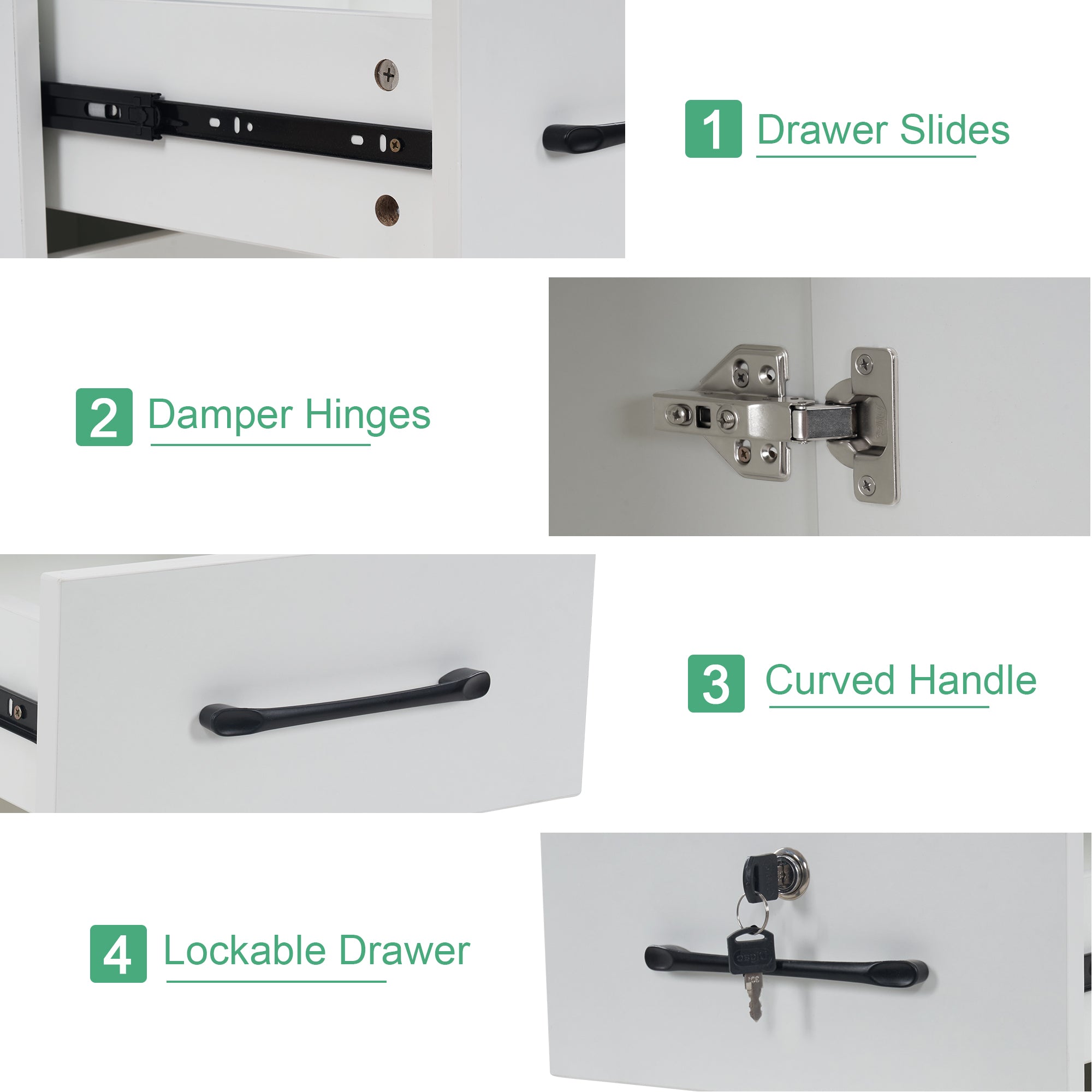 BarberPub Barber Wall Mount Station with Shampoo Bowl High-end Styling Furniture Set 3145