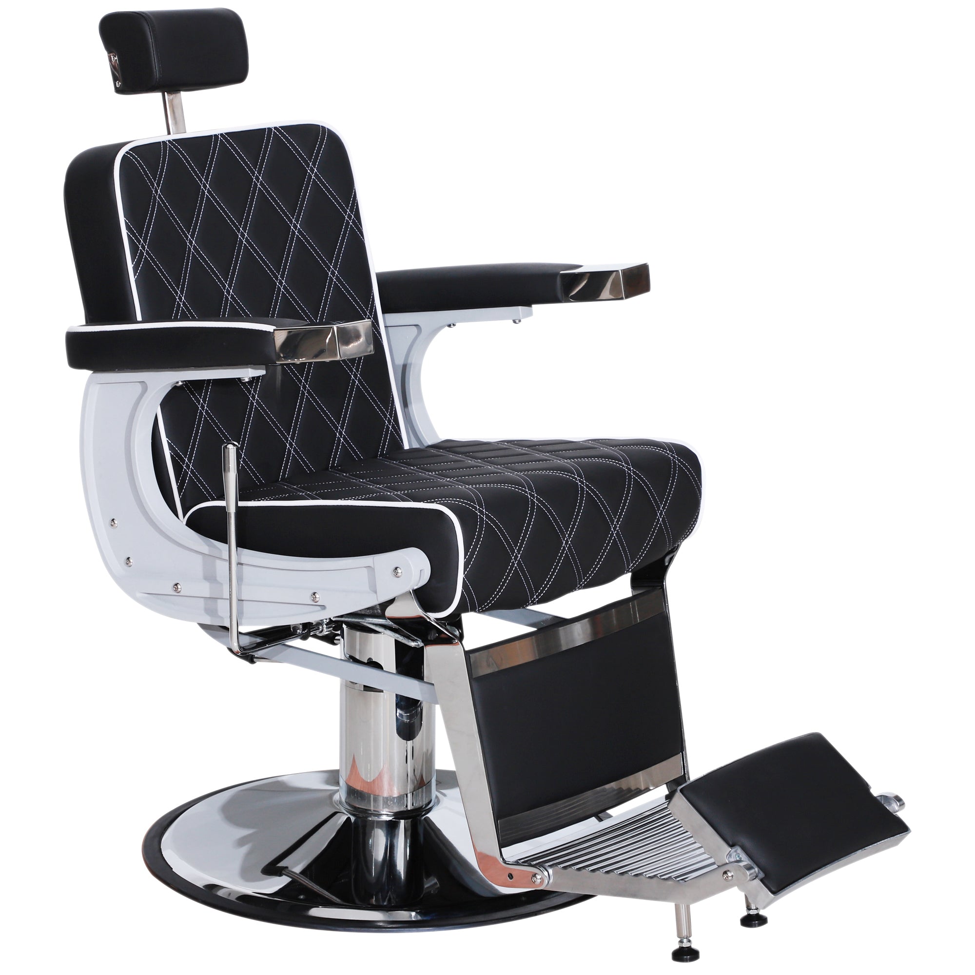 BarberPub Barber Chair for Hair Stylist, Reclining Barbershop Salon Chair 3825