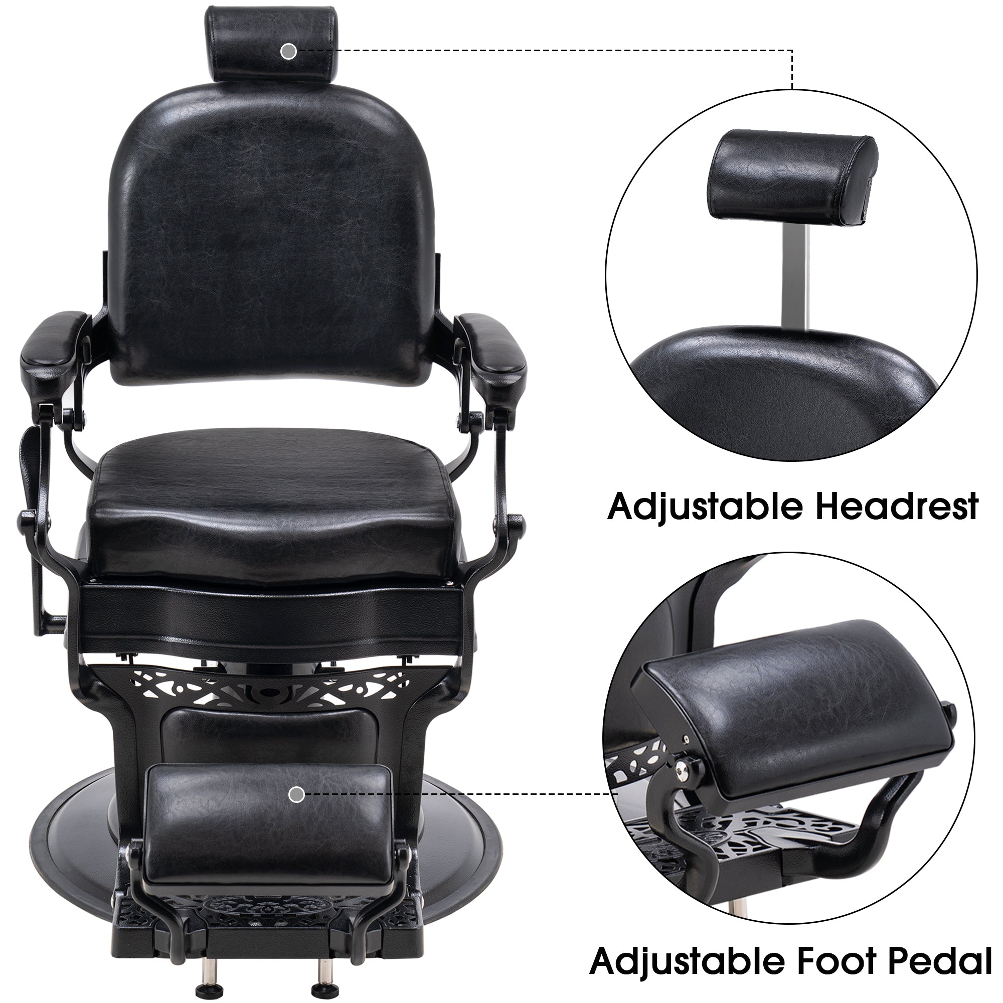 BarberPub All Purpose Barber Chair,Hydraulic Reclining Barbershop Equipment 3850