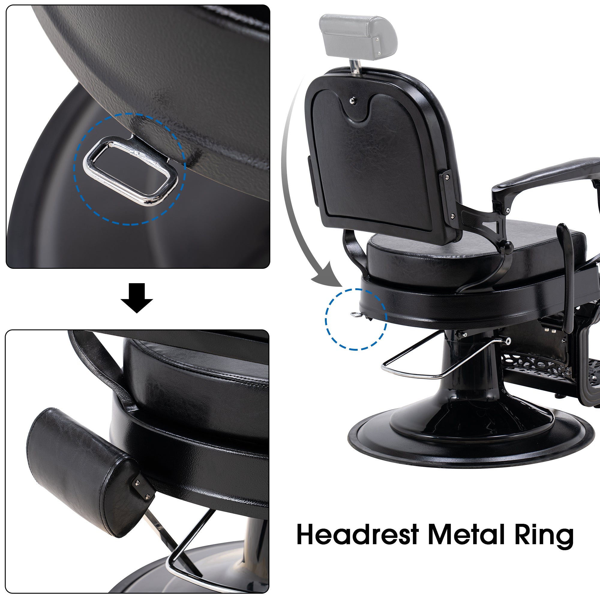 BarberPub All Purpose Barber Chair,Hydraulic Reclining Barbershop Equipment 3850