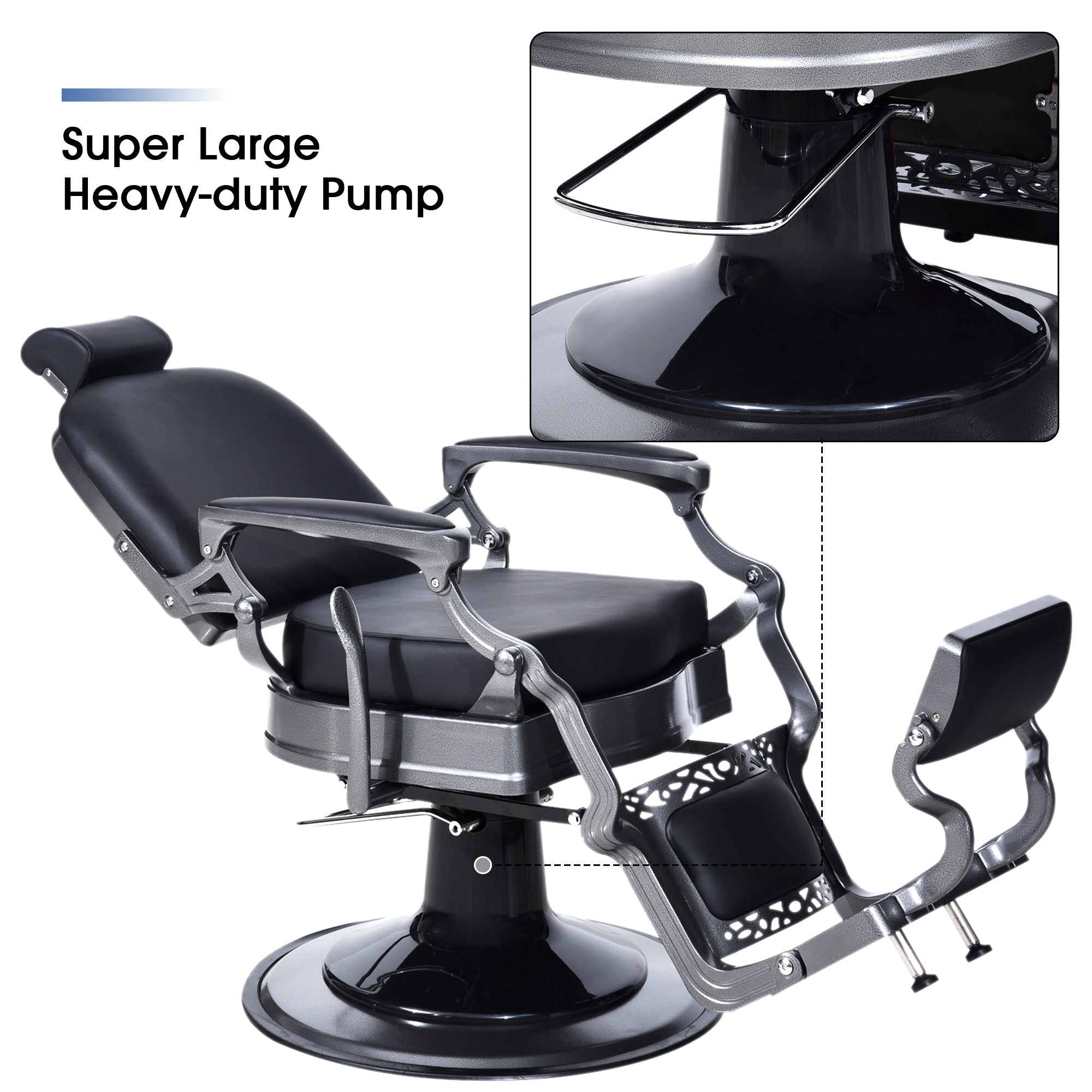 BarberPub All Purpose Barber Chair,Hydraulic Reclining Barbershop Equipment 3850