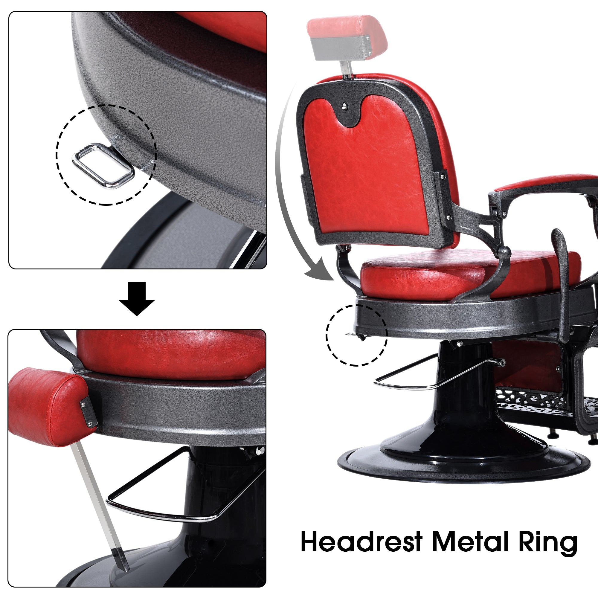 BarberPub All Purpose Barber Chair,Hydraulic Reclining Barbershop Equipment 3850