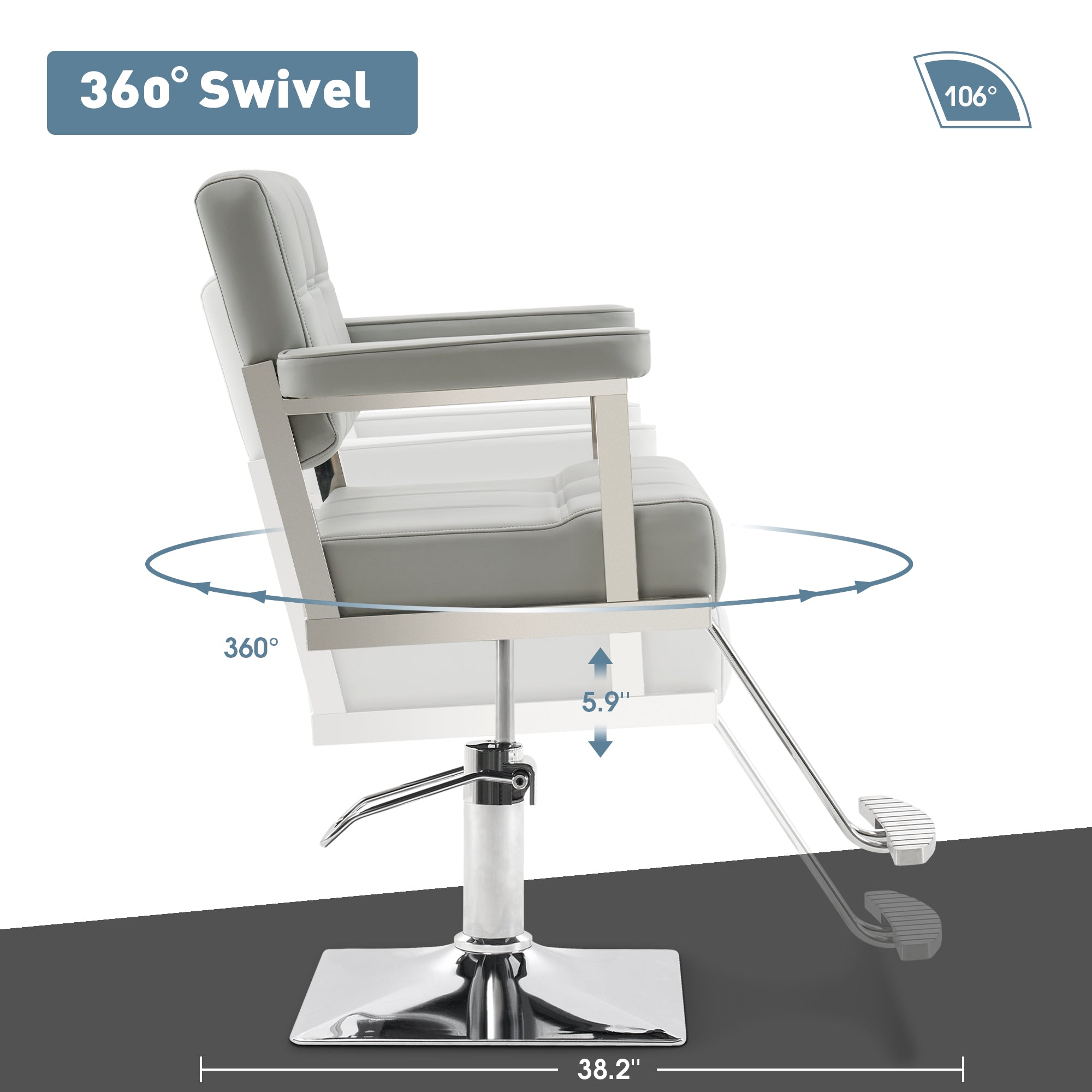 BarberPub Styling Salon Chair, Hydraulic Pump Swivel Salon Equipment 8816