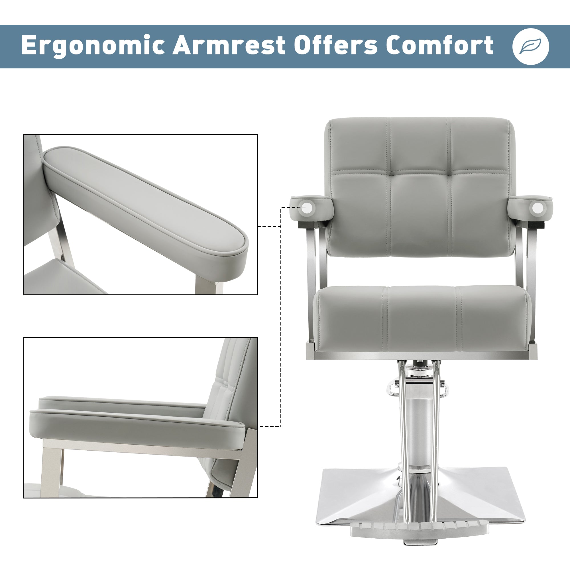 BarberPub Styling Salon Chair, Hydraulic Pump Swivel Salon Equipment 8816