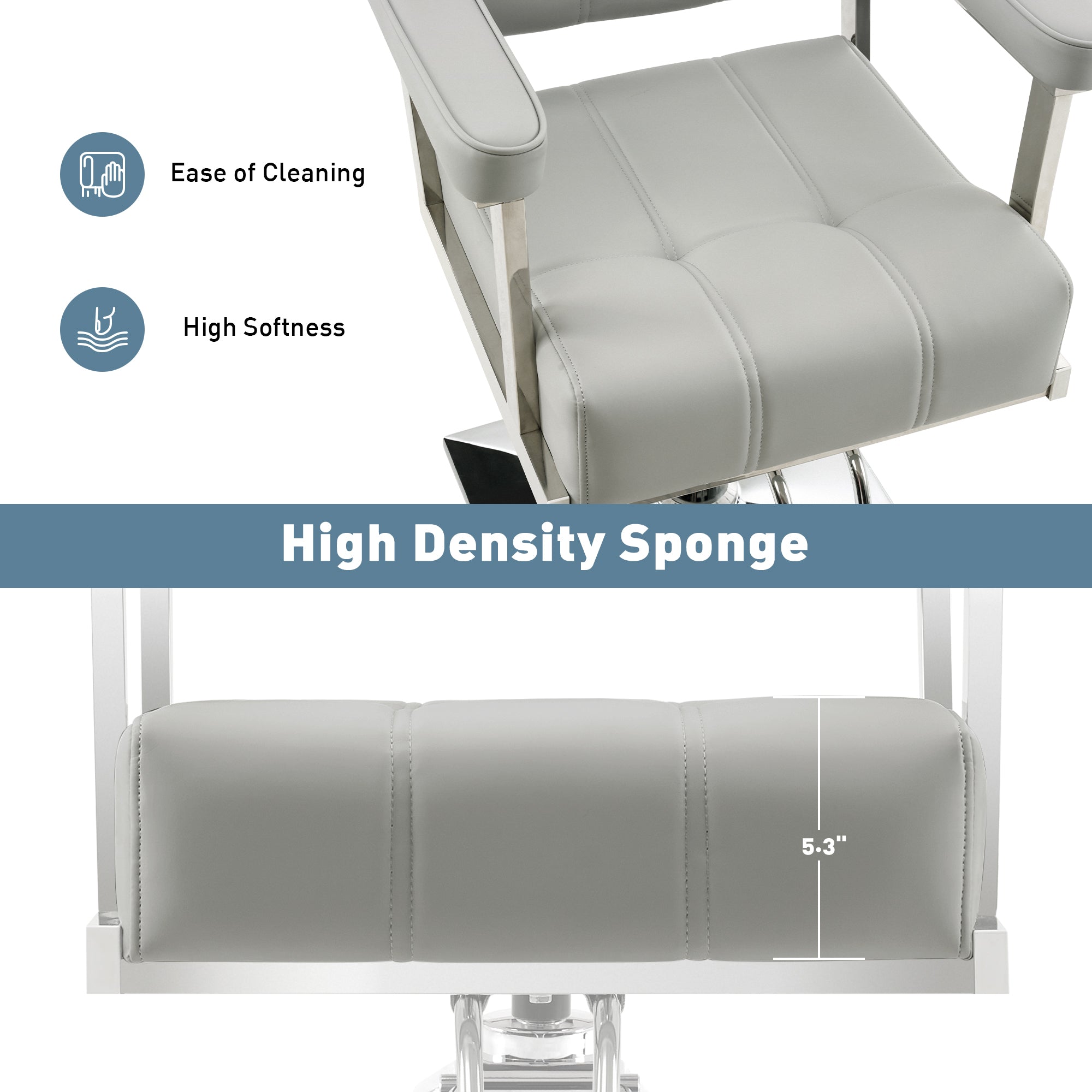 BarberPub Styling Salon Chair, Hydraulic Pump Swivel Salon Equipment 8816