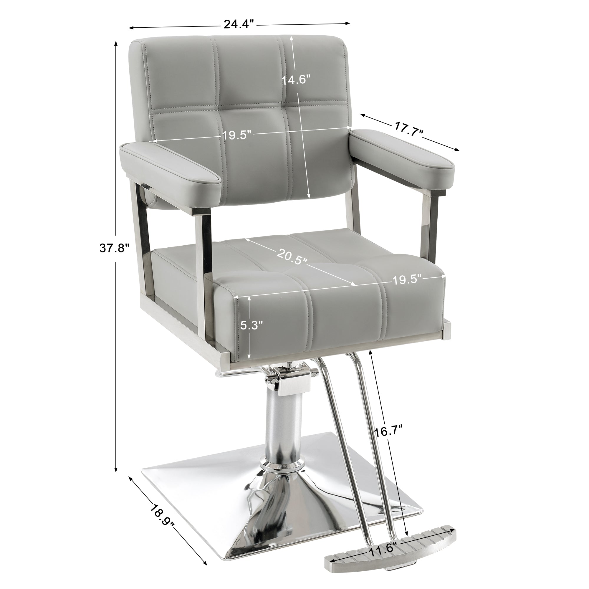 BarberPub Styling Salon Chair, Hydraulic Pump Swivel Salon Equipment 8816