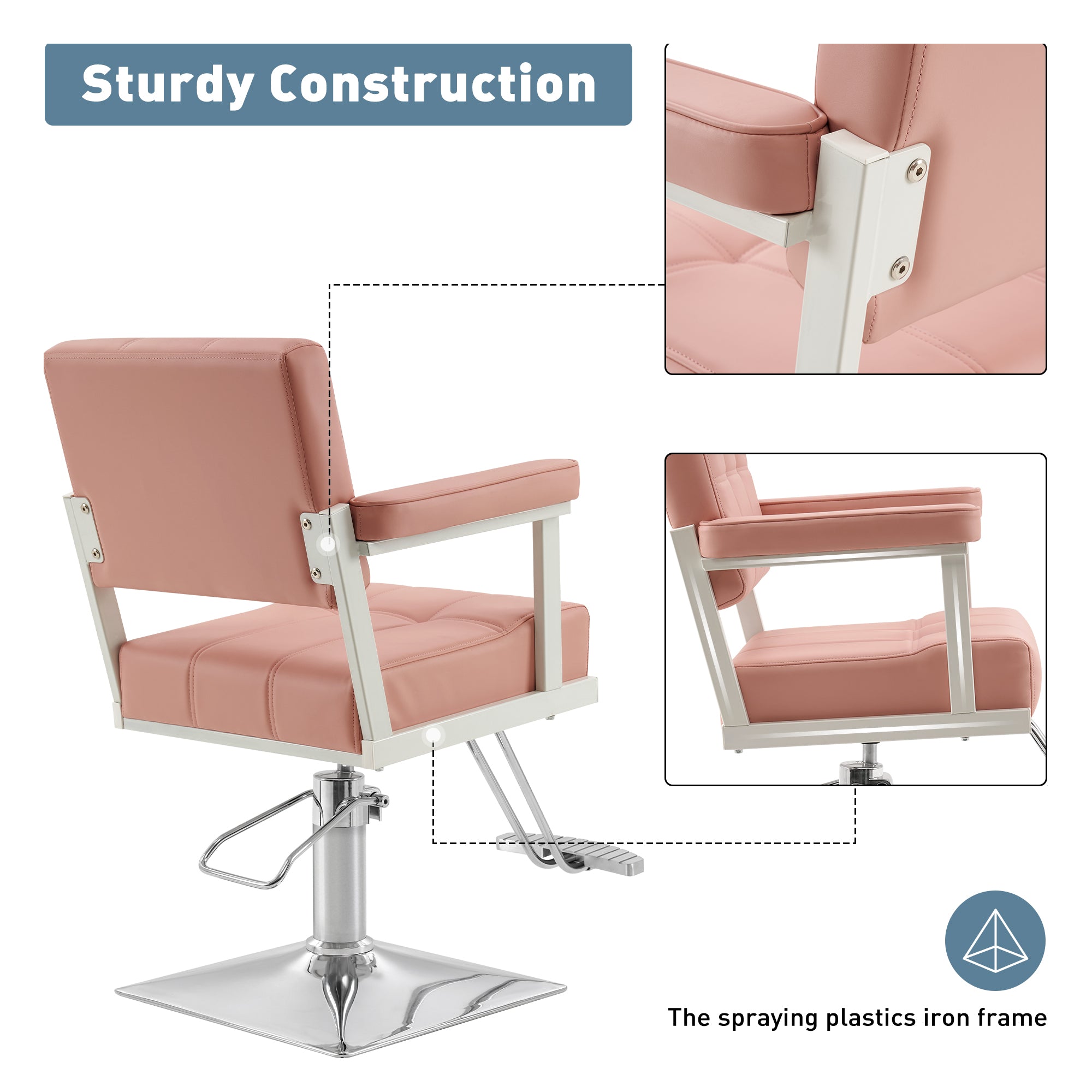 BarberPub Styling Salon Chair, Hydraulic Pump Swivel Salon Equipment 8816