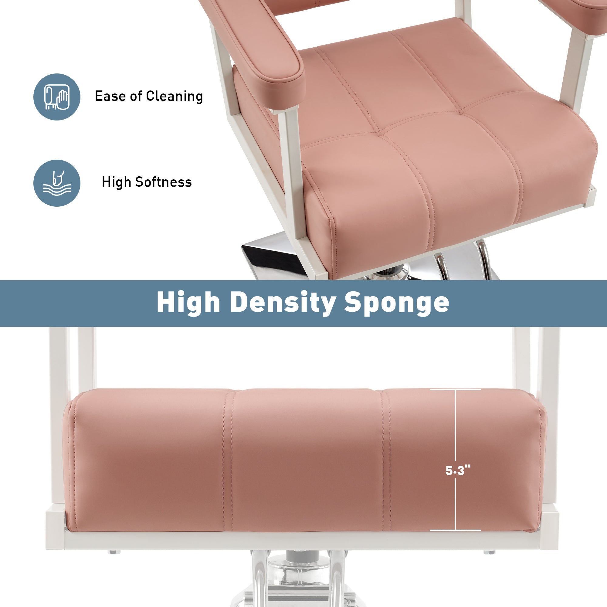 BarberPub Styling Salon Chair, Hydraulic Pump Swivel Salon Equipment 8816