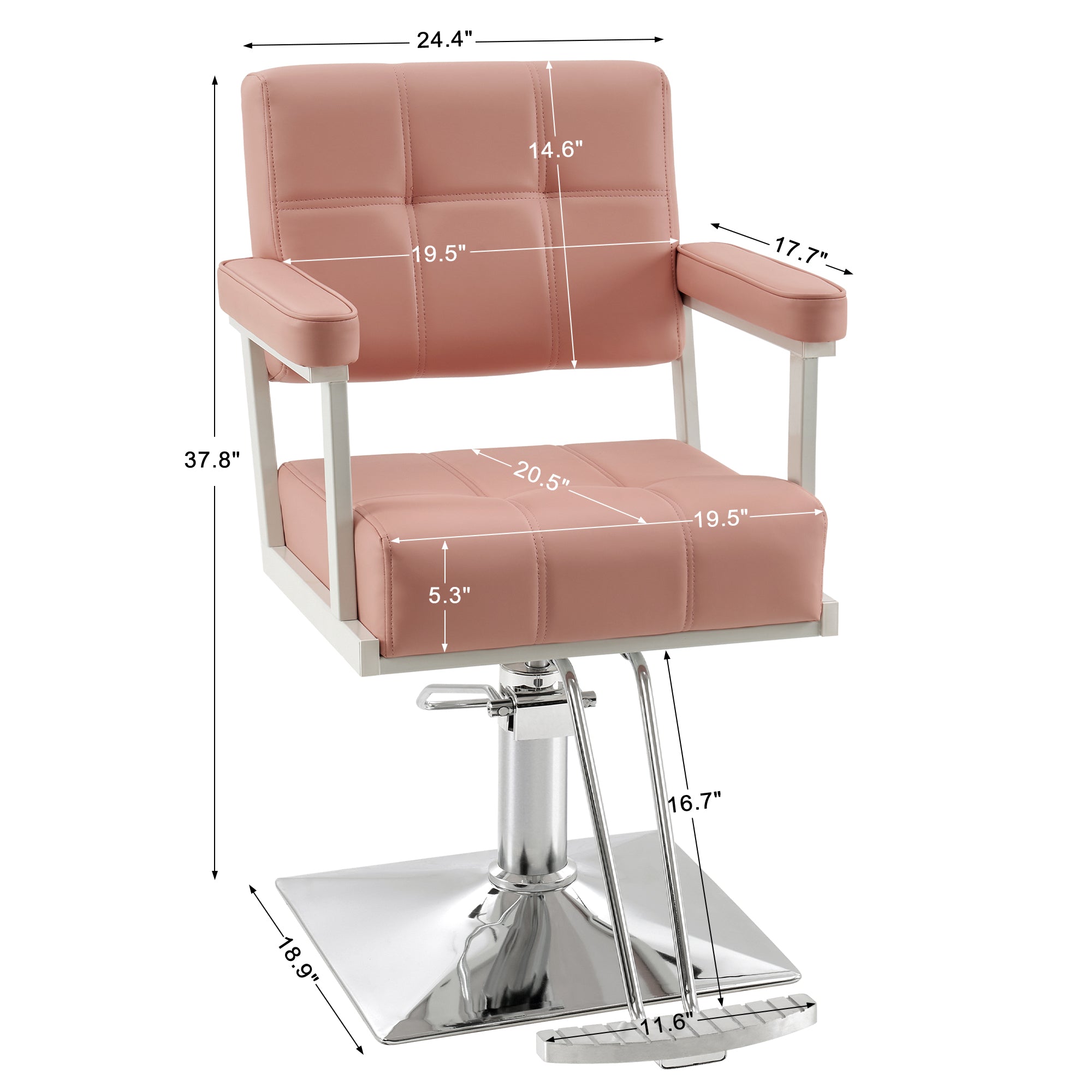 BarberPub Styling Salon Chair, Hydraulic Pump Swivel Salon Equipment 8816