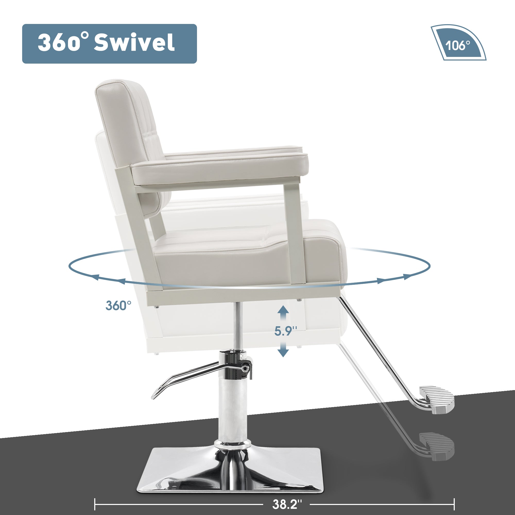 BarberPub Styling Salon Chair, Hydraulic Pump Swivel Salon Equipment 8816