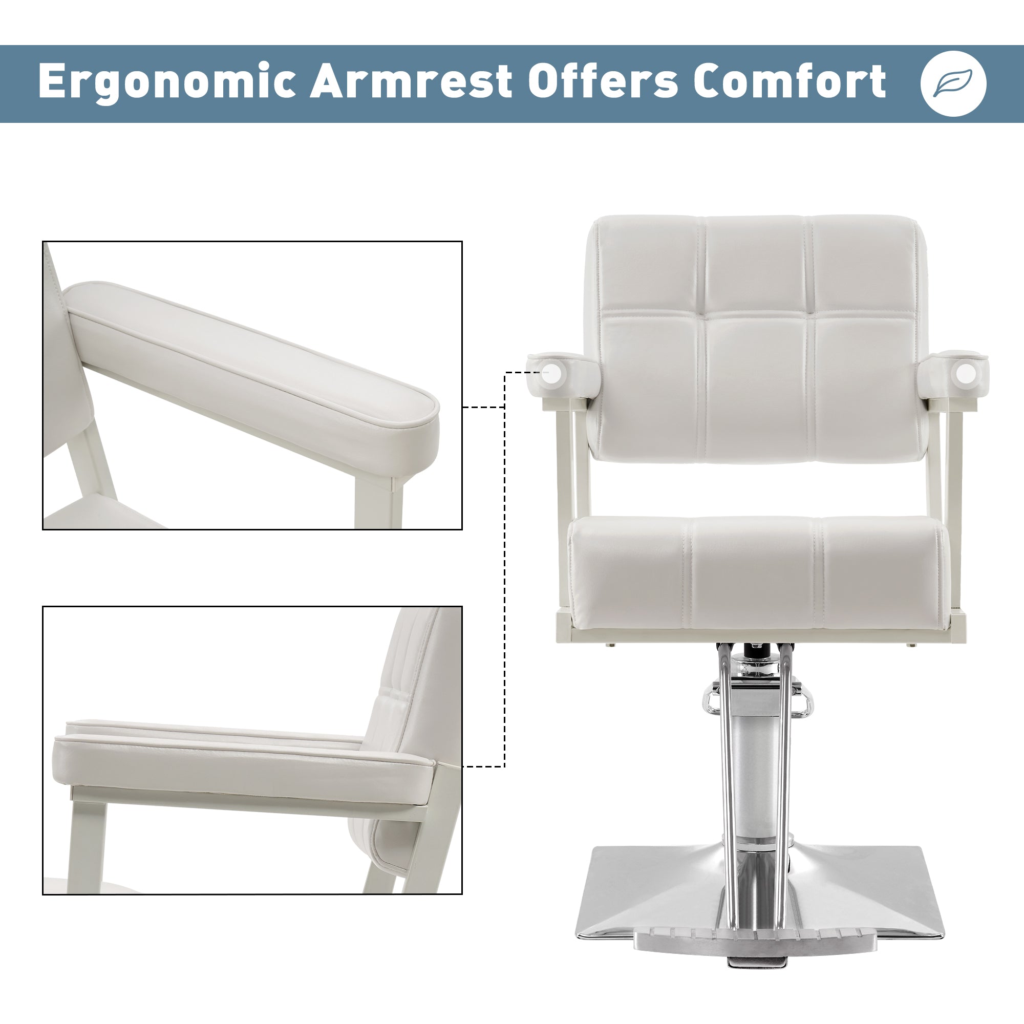 BarberPub Styling Salon Chair, Hydraulic Pump Swivel Salon Equipment 8816