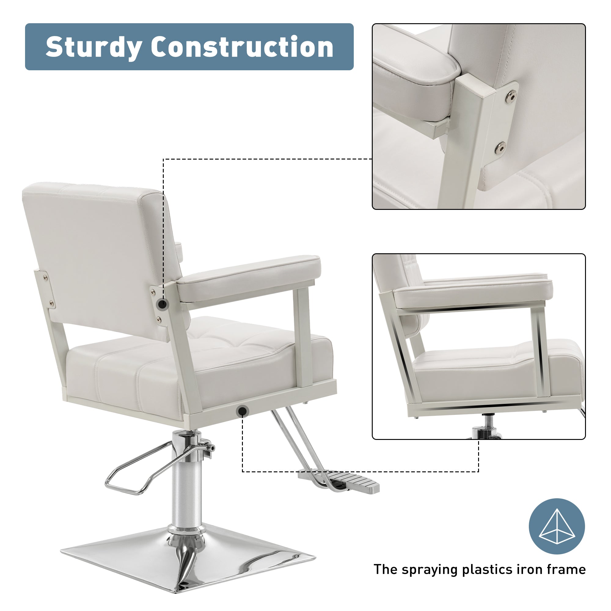 BarberPub Styling Salon Chair, Hydraulic Pump Swivel Salon Equipment 8816