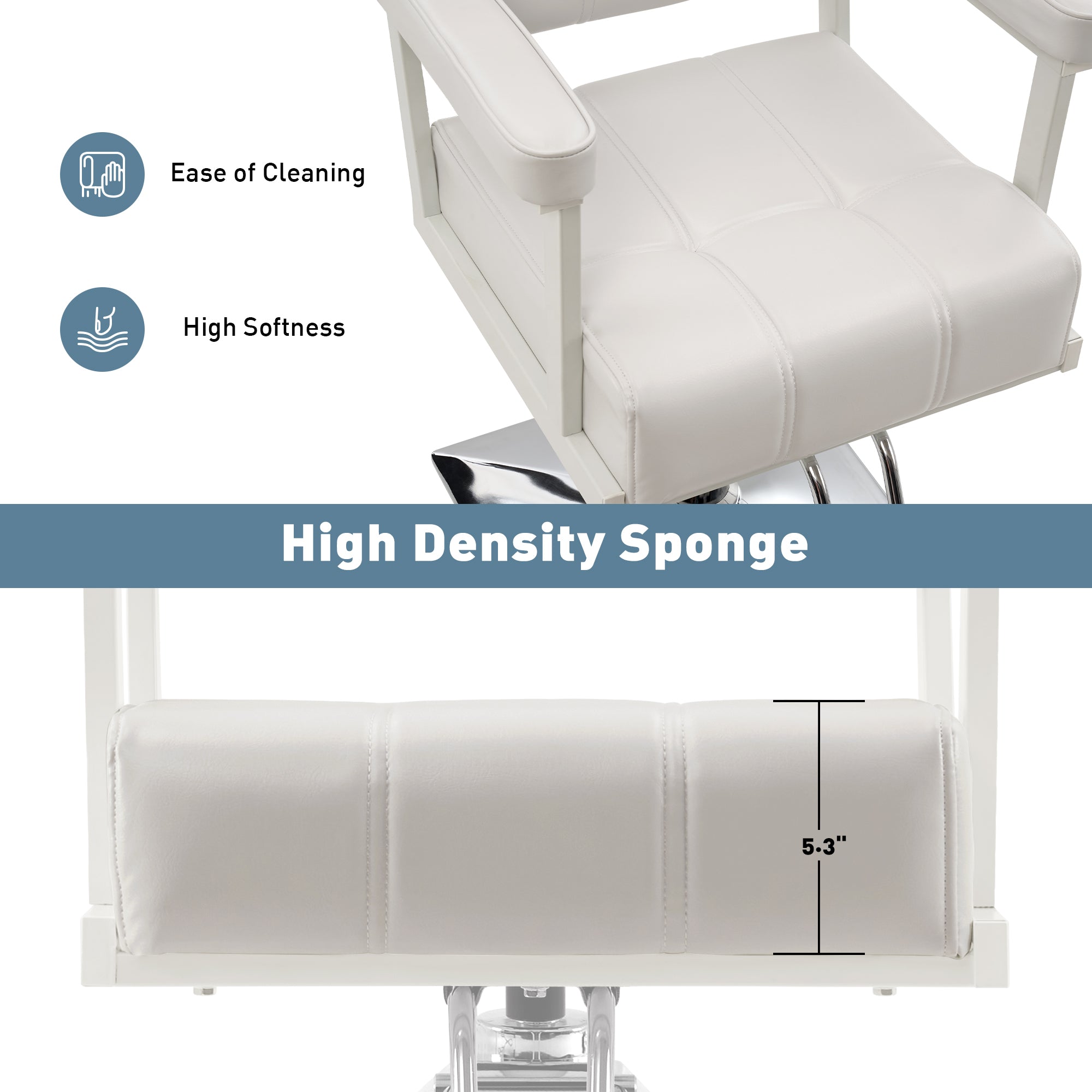 BarberPub Styling Salon Chair, Hydraulic Pump Swivel Salon Equipment 8816