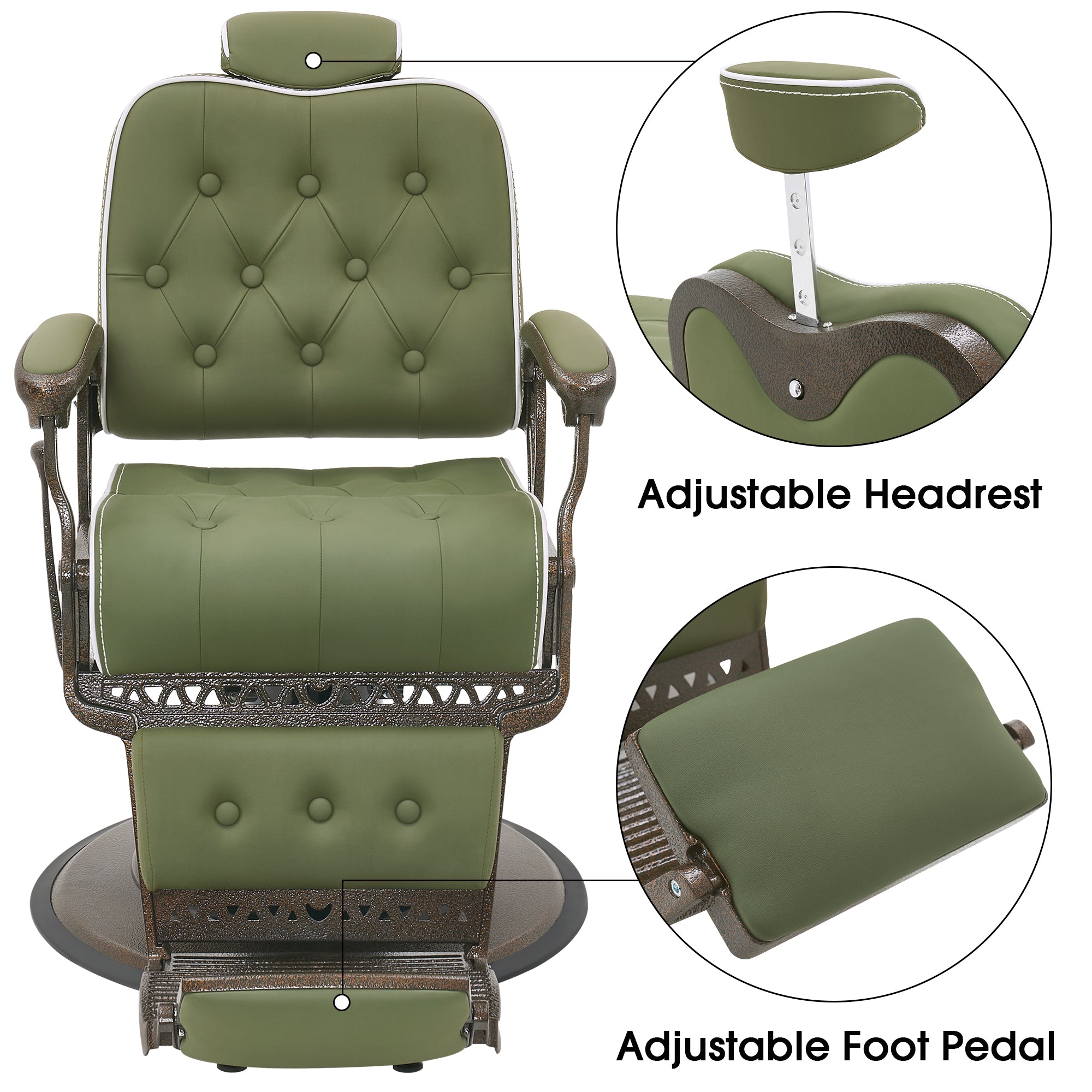 BarberPub All Purpose Barber Chair, Vintage Reclining Hydraulic Hair Salon Chair 9218