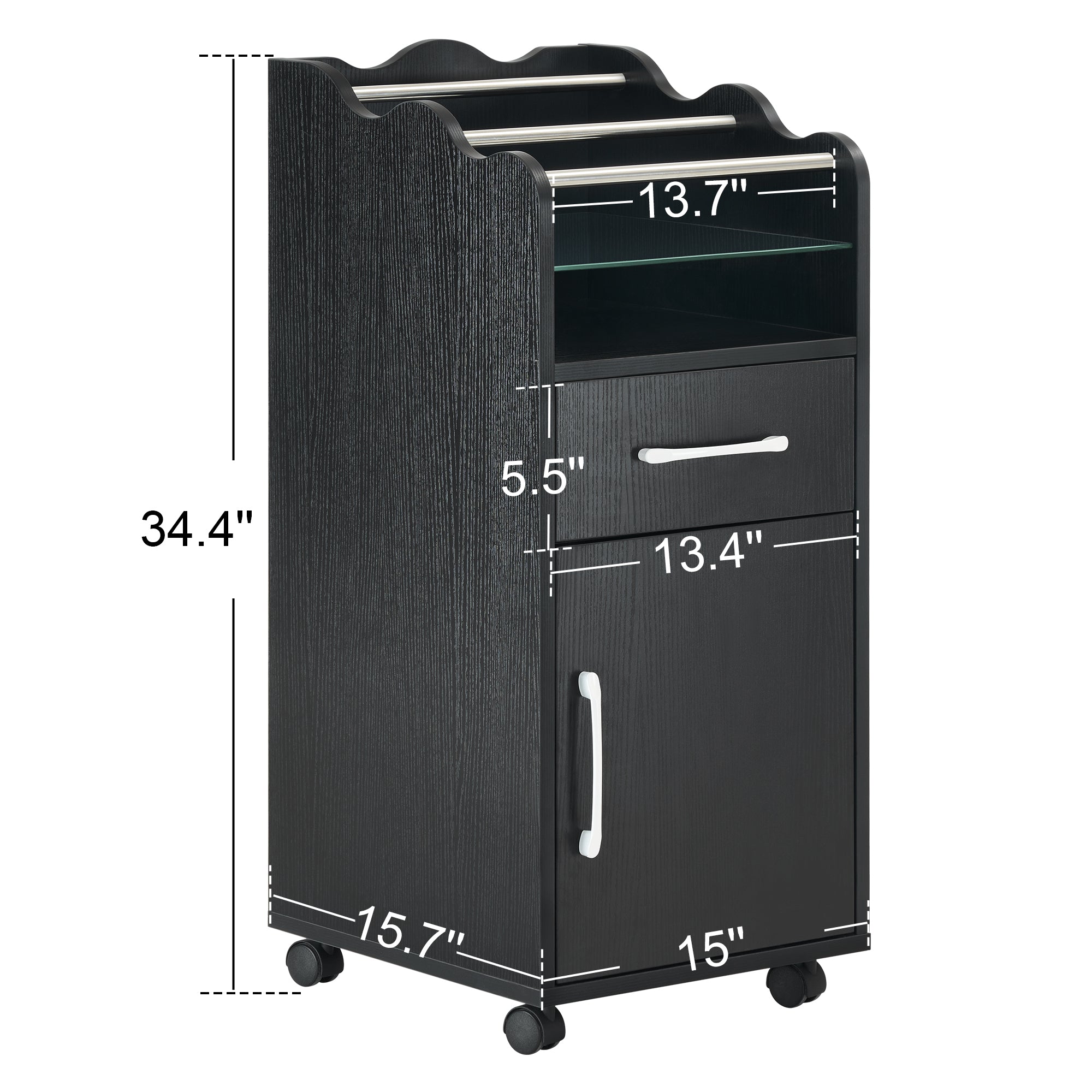 Hair Salon Cart with Stroage Cabinet, Barber Rolling Trolley for Hair Stylist, Beauty Organizer 2013