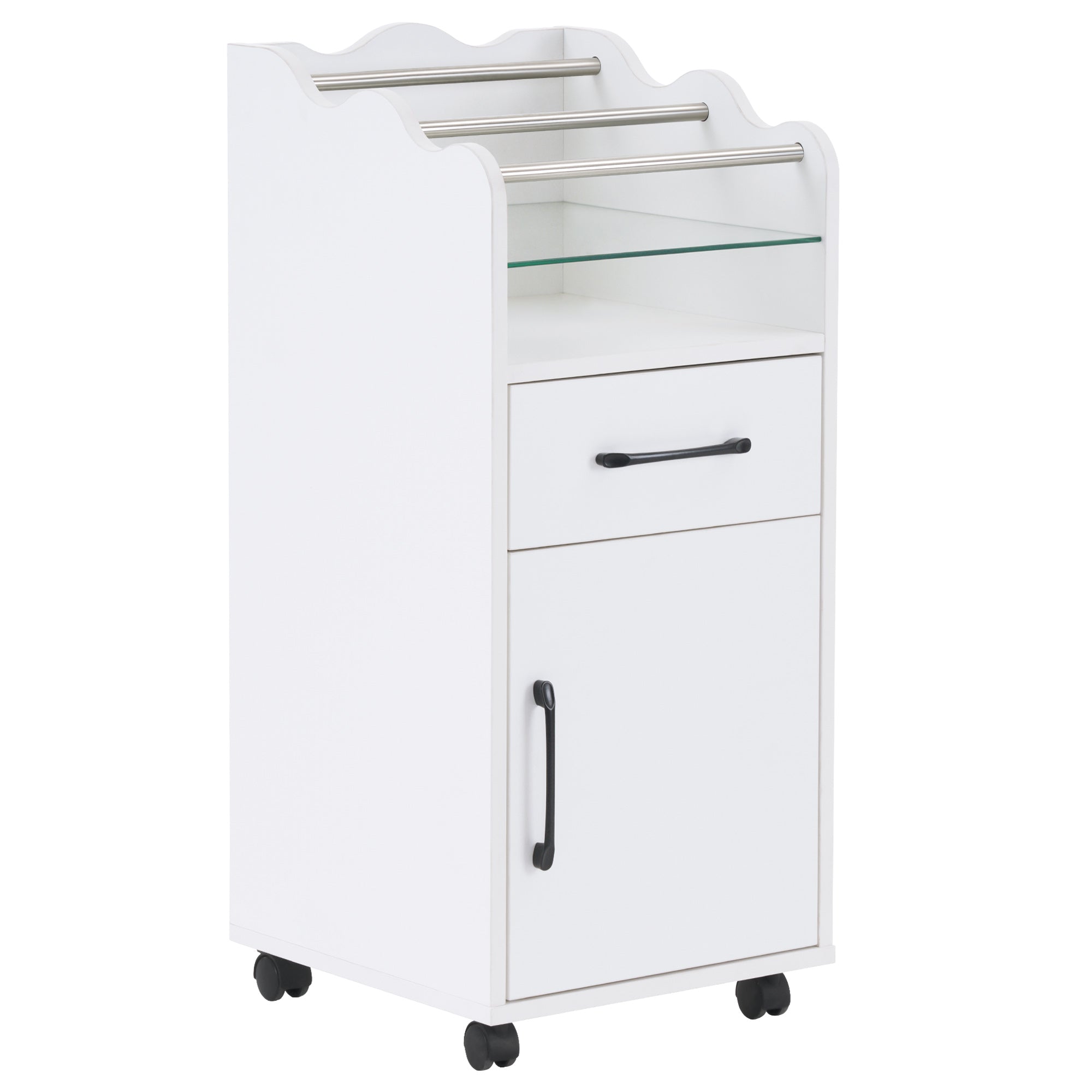 Hair Salon Cart with Stroage Cabinet, Barber Rolling Trolley for Hair Stylist, Beauty Organizer 2013